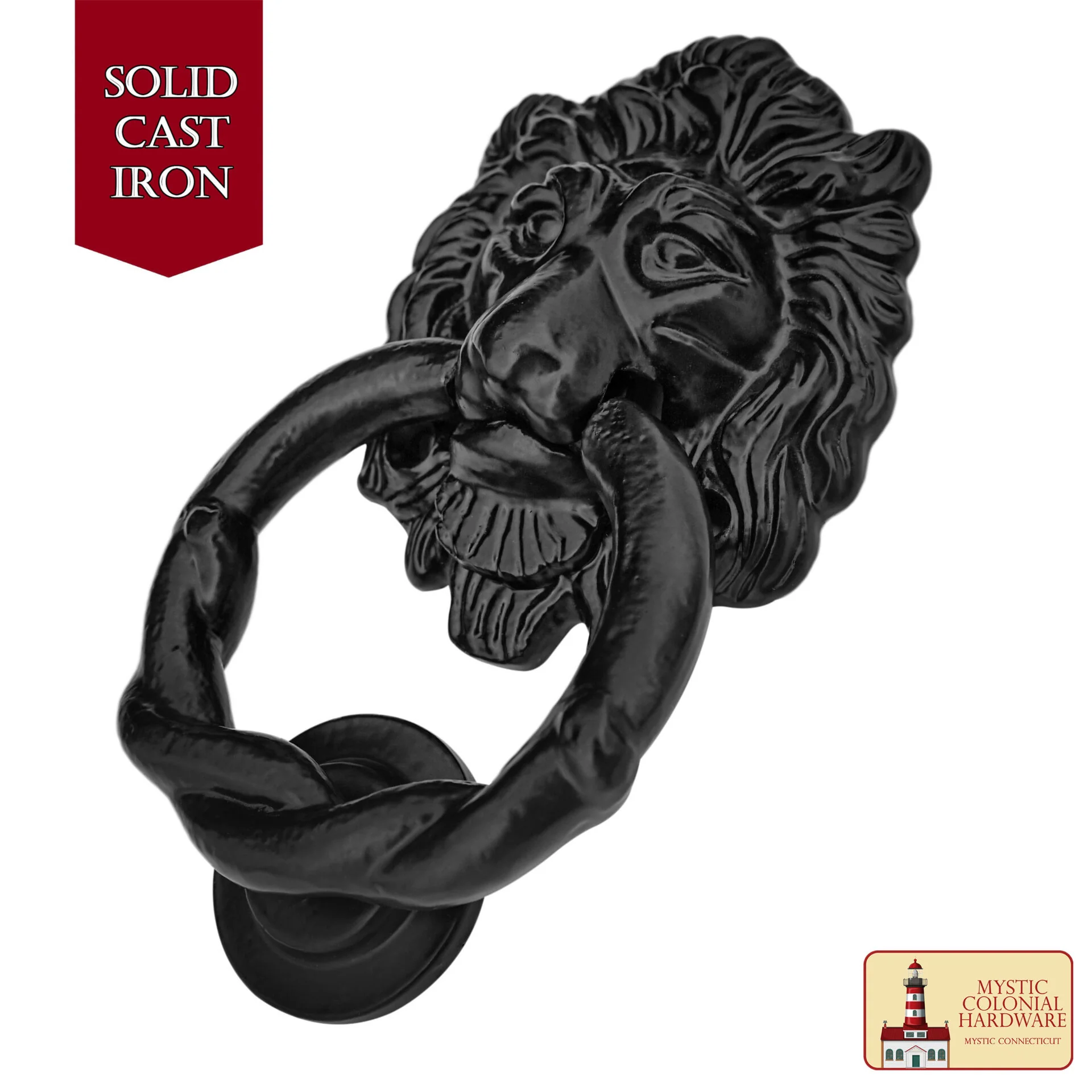 Aldaba con Cabeza de León Hecha a Mano Aldaba Antigua con Anillo - Image 4