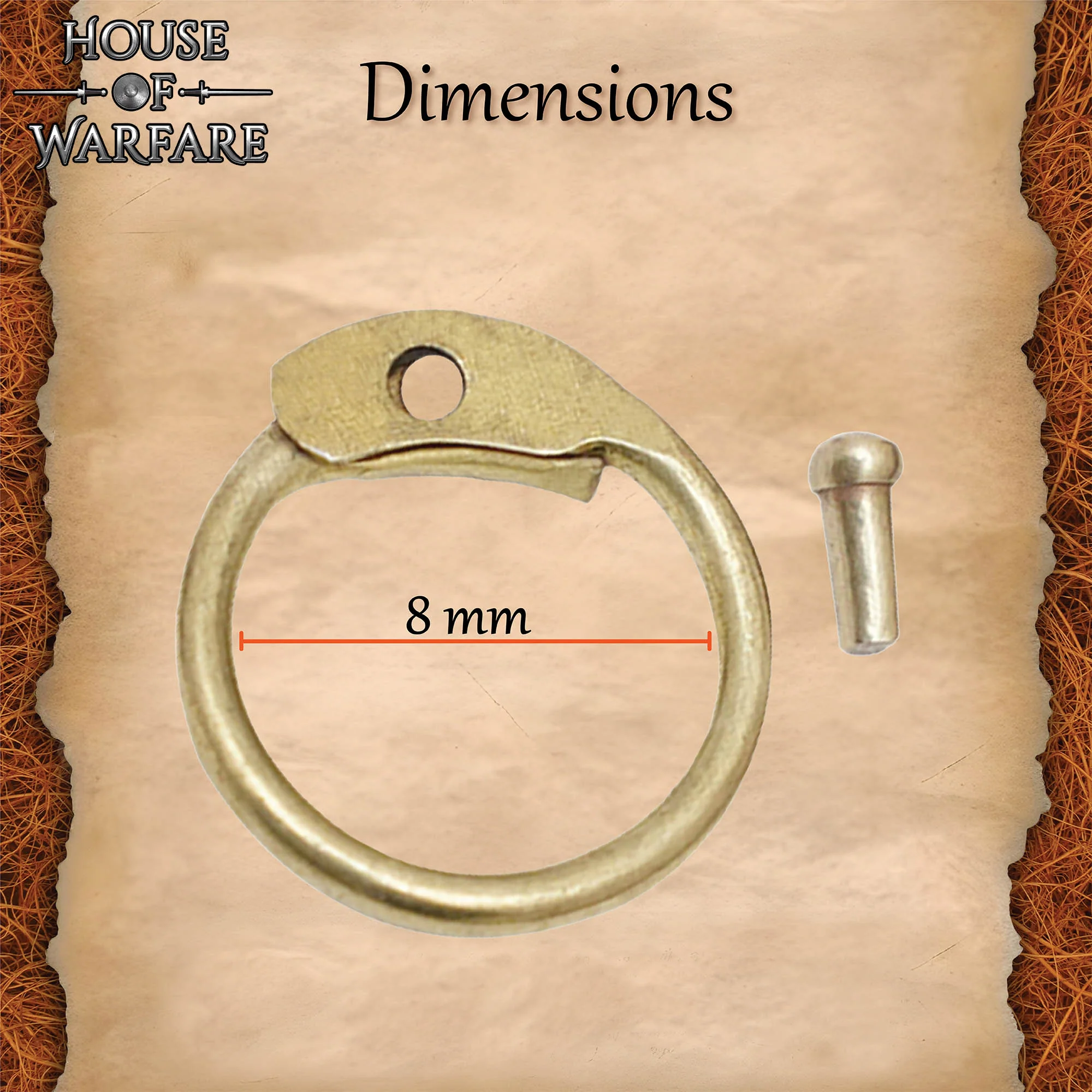 Anillos Redondos de Latón Sueltos Remachados para Cota de Malla - 8mm 17 Calibres - Juego de 100 Anillos y Remaches para Armaduras Diy, Temas Medievales, Larp y Proyectos de Artesanía - Image 3
