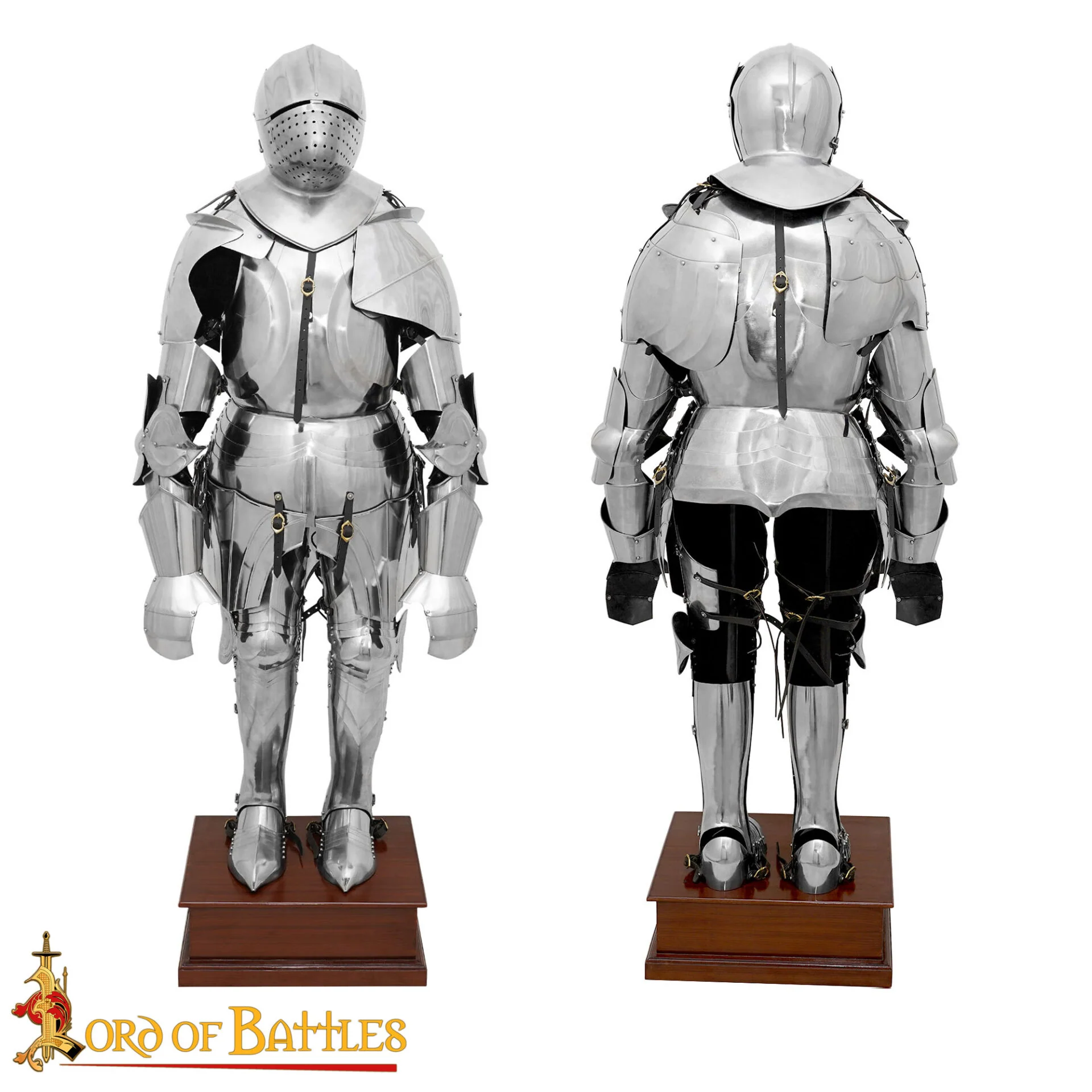 Armadura Completa Alta Medieval Italiana - Acero Dulce - 75" - Calibre 18 Acabado Pulido - Image 2