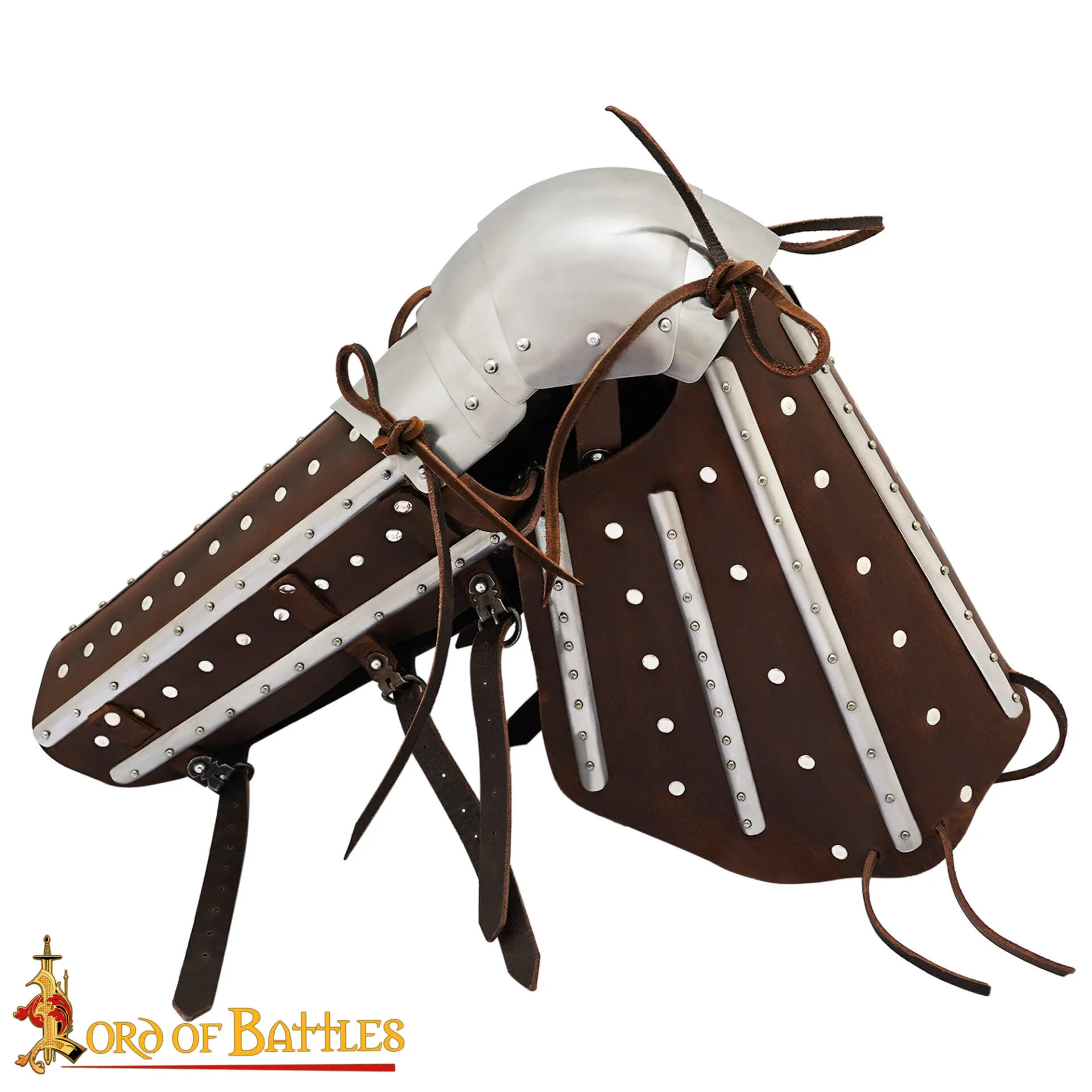 Armadura Medieval de Piernas Entablilladas - Acero Pulido Calibre 16 con Correas de Cuero - Ajuste Regulable - Image 3