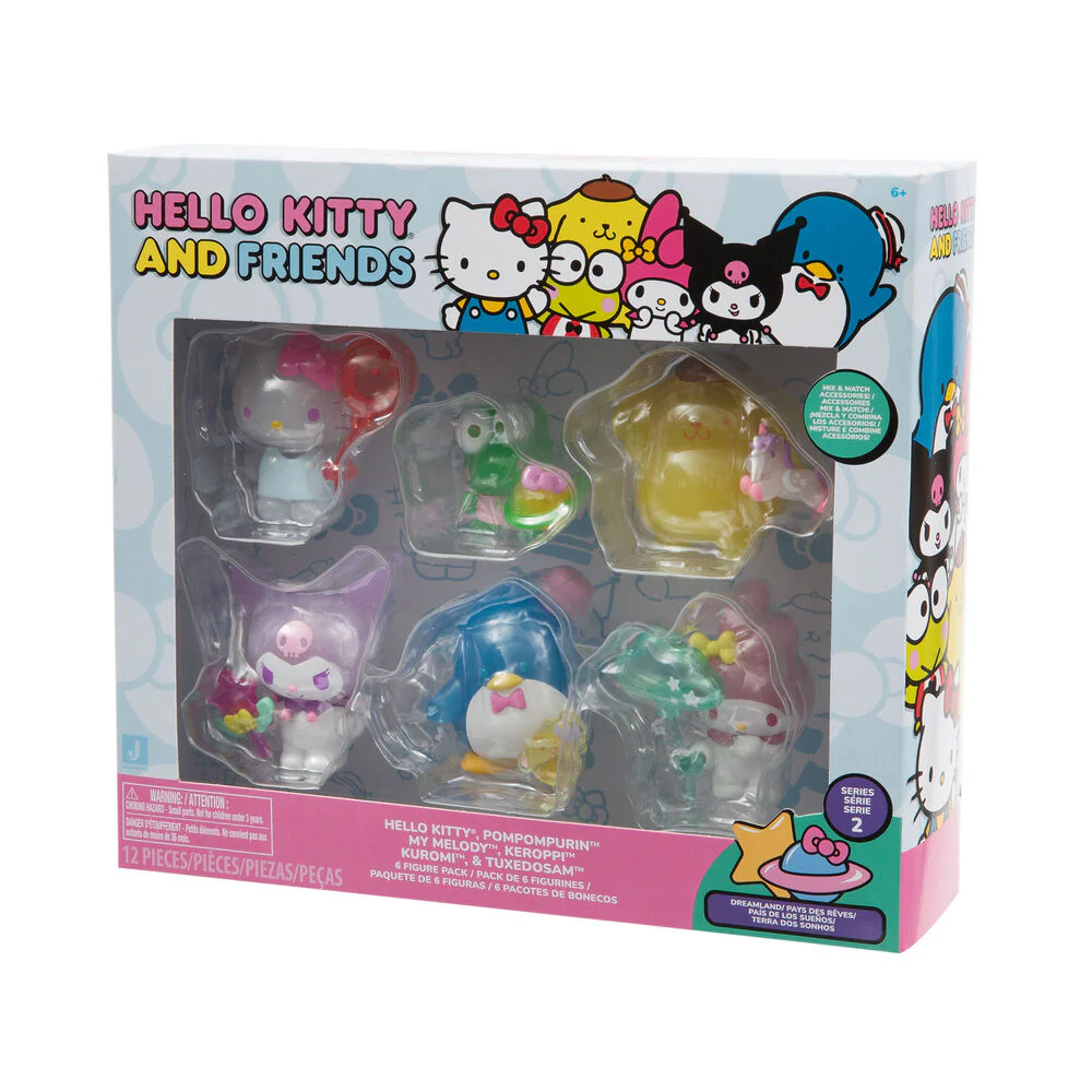 Blister 6 Figuras Hello Kitty 5Cm