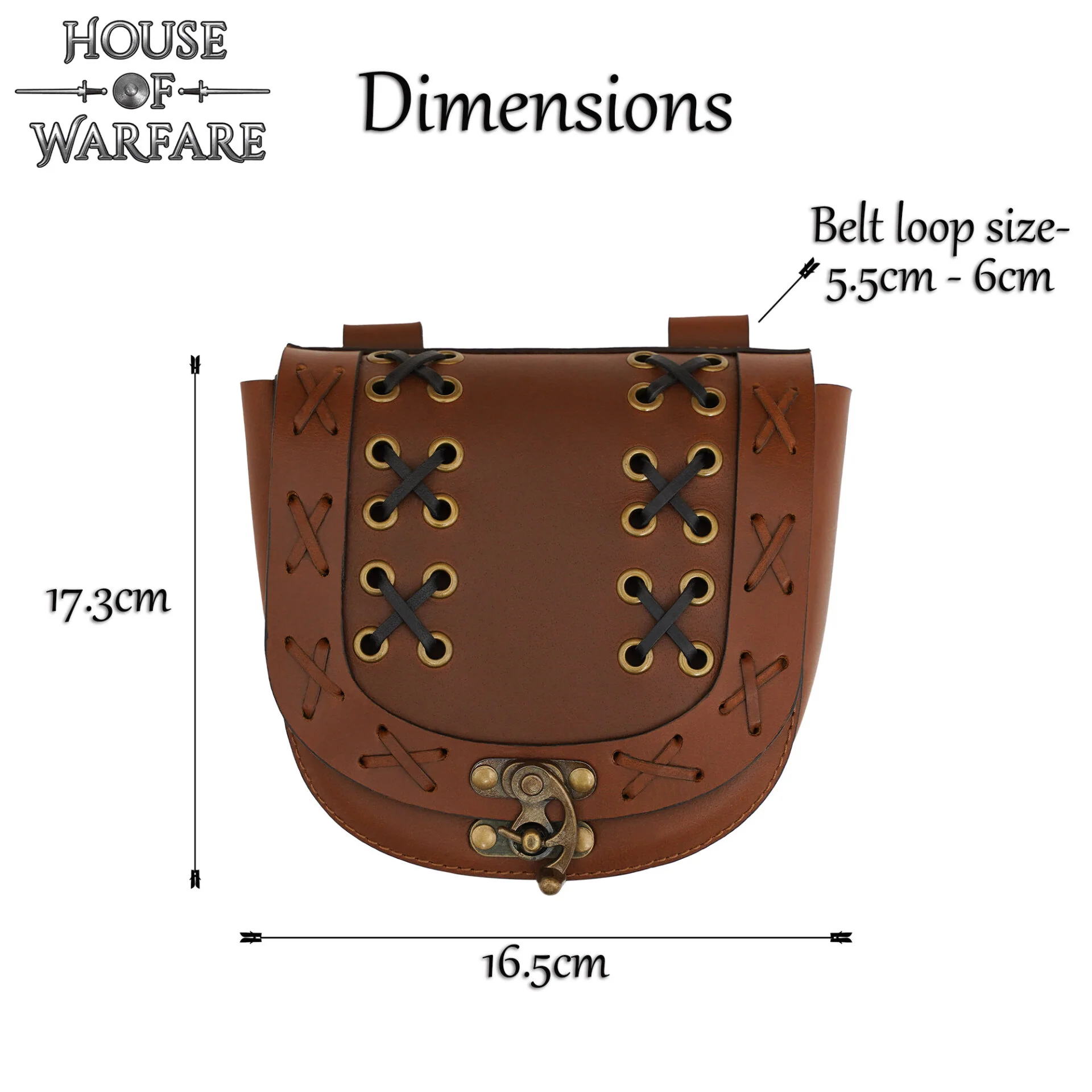 Bolsa Medieval de Cuero para Cinturón con Cierre - Bolso Marrón con Cordones Cruzados para Larp, Disfraces Vikingos y Renacentistas - Image 3
