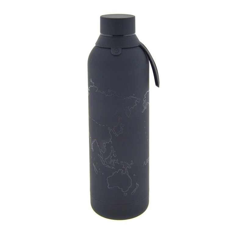 Botella Termica Black World Map 710Ml