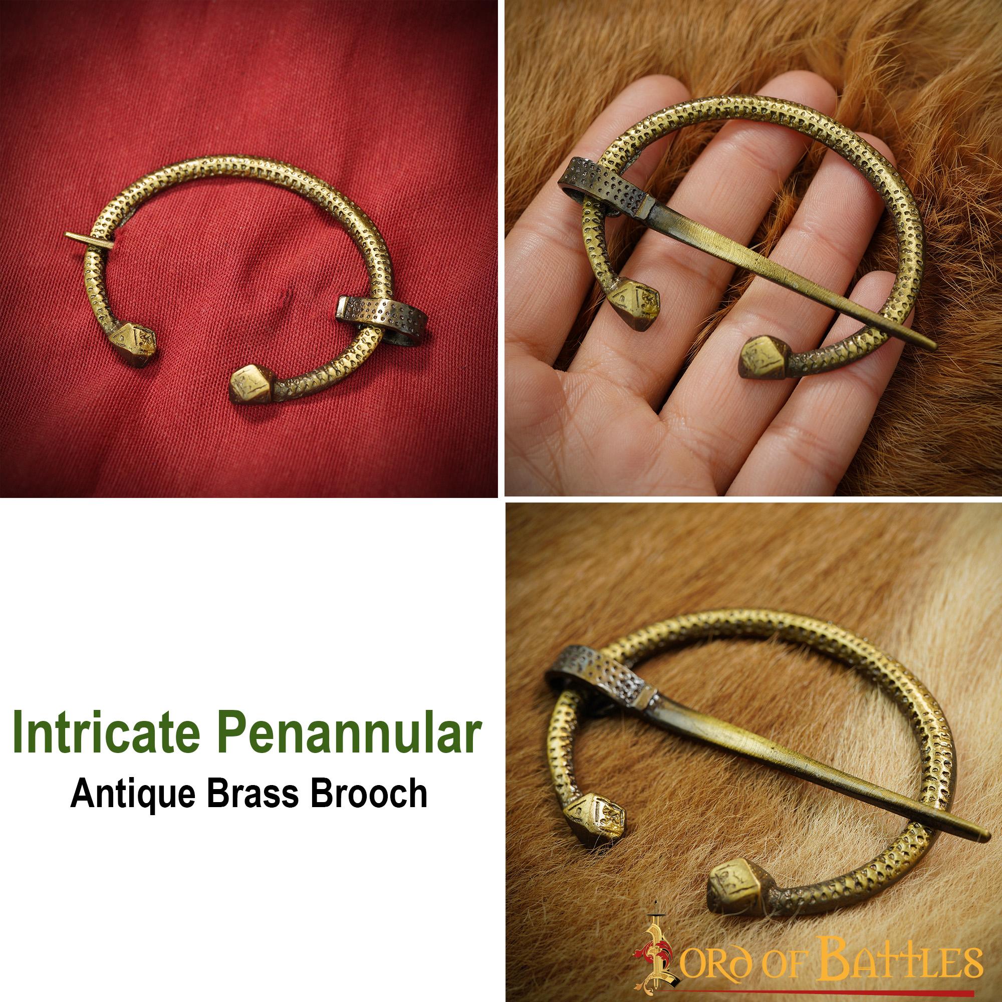 Broche Penannular de Latón Antiguo - Capa Vikinga - Image 4