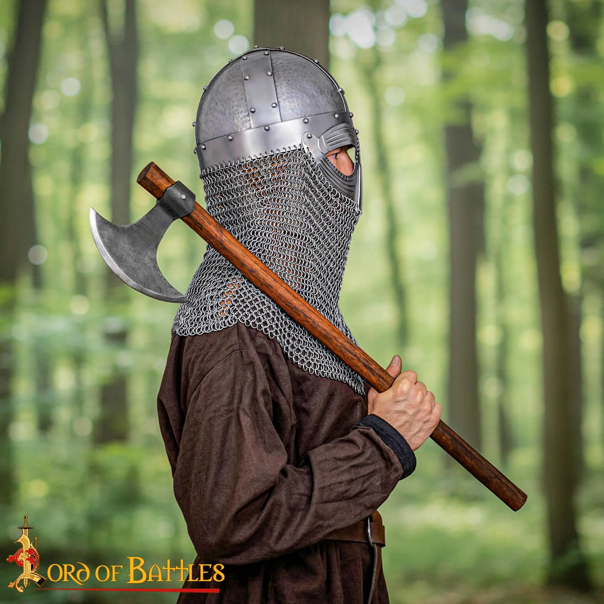 Casco de Gafas Vikingo - Malla en Acero y Cuero - Image 6