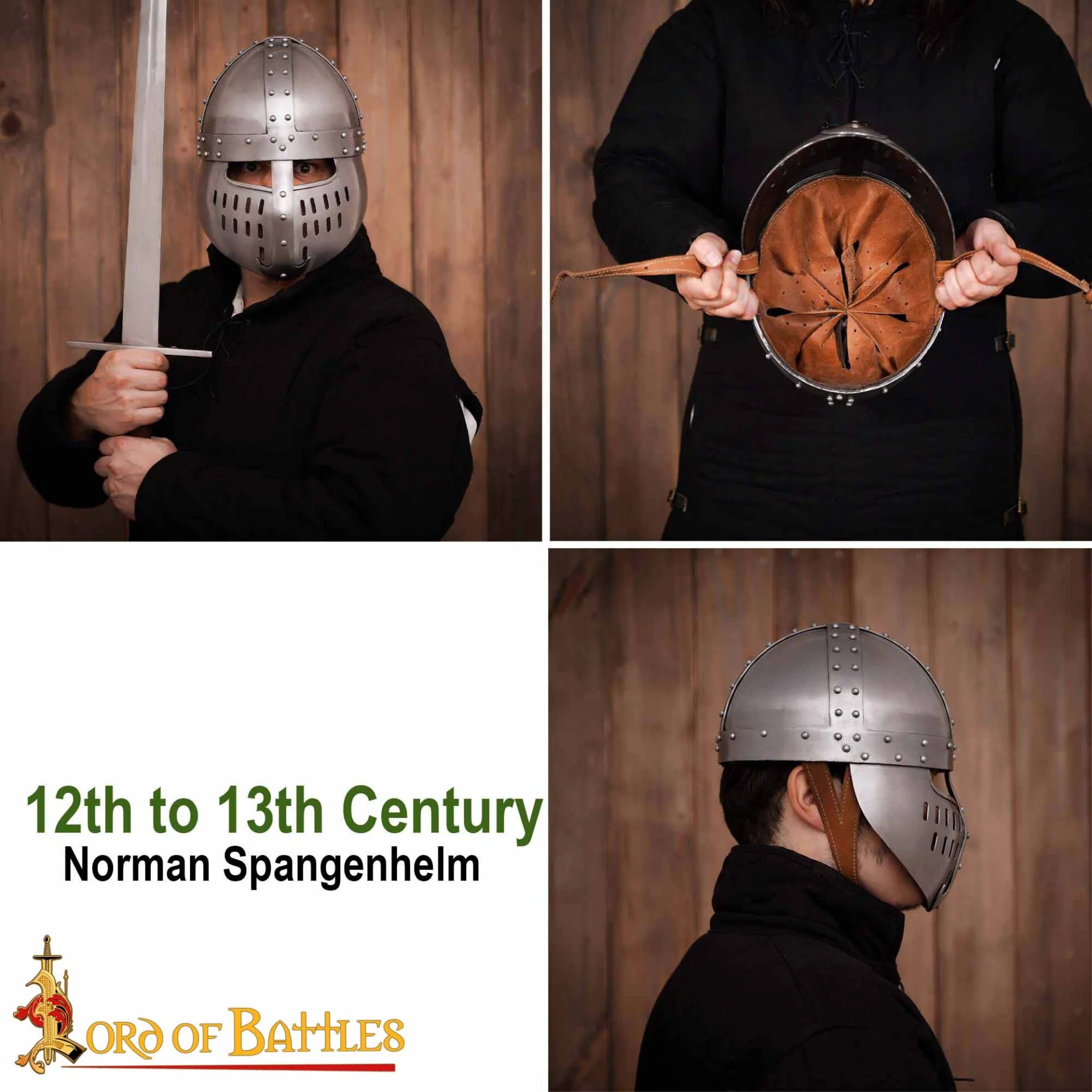 Casco Normando Spangenhelm del Siglo Xii-xiii con Protector Facial - Armadura Medieval de Acero Dulce de Calibre 16 - Image 2
