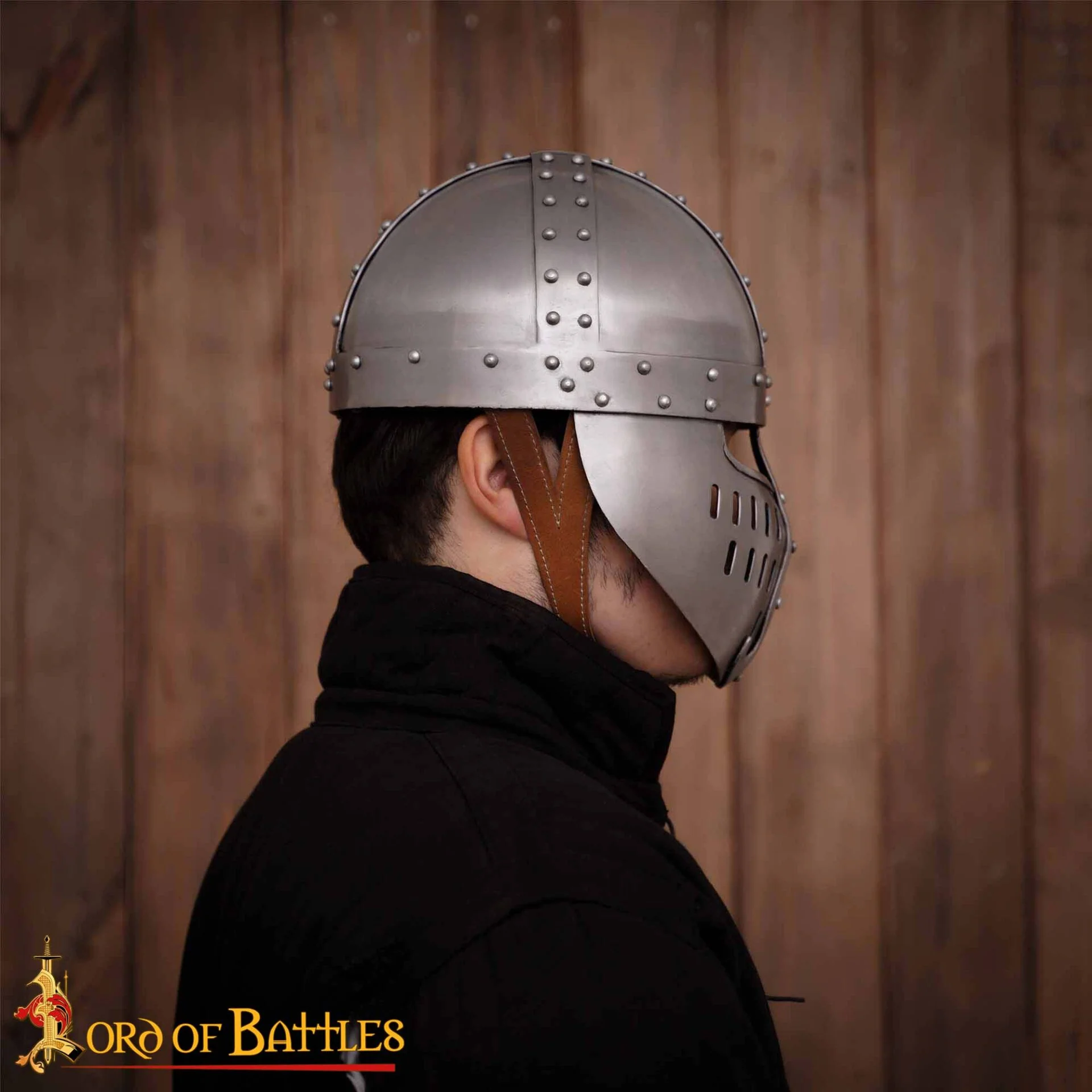 Casco Normando Spangenhelm del Siglo Xii-xiii con Protector Facial - Armadura Medieval de Acero Dulce de Calibre 16 - Image 8
