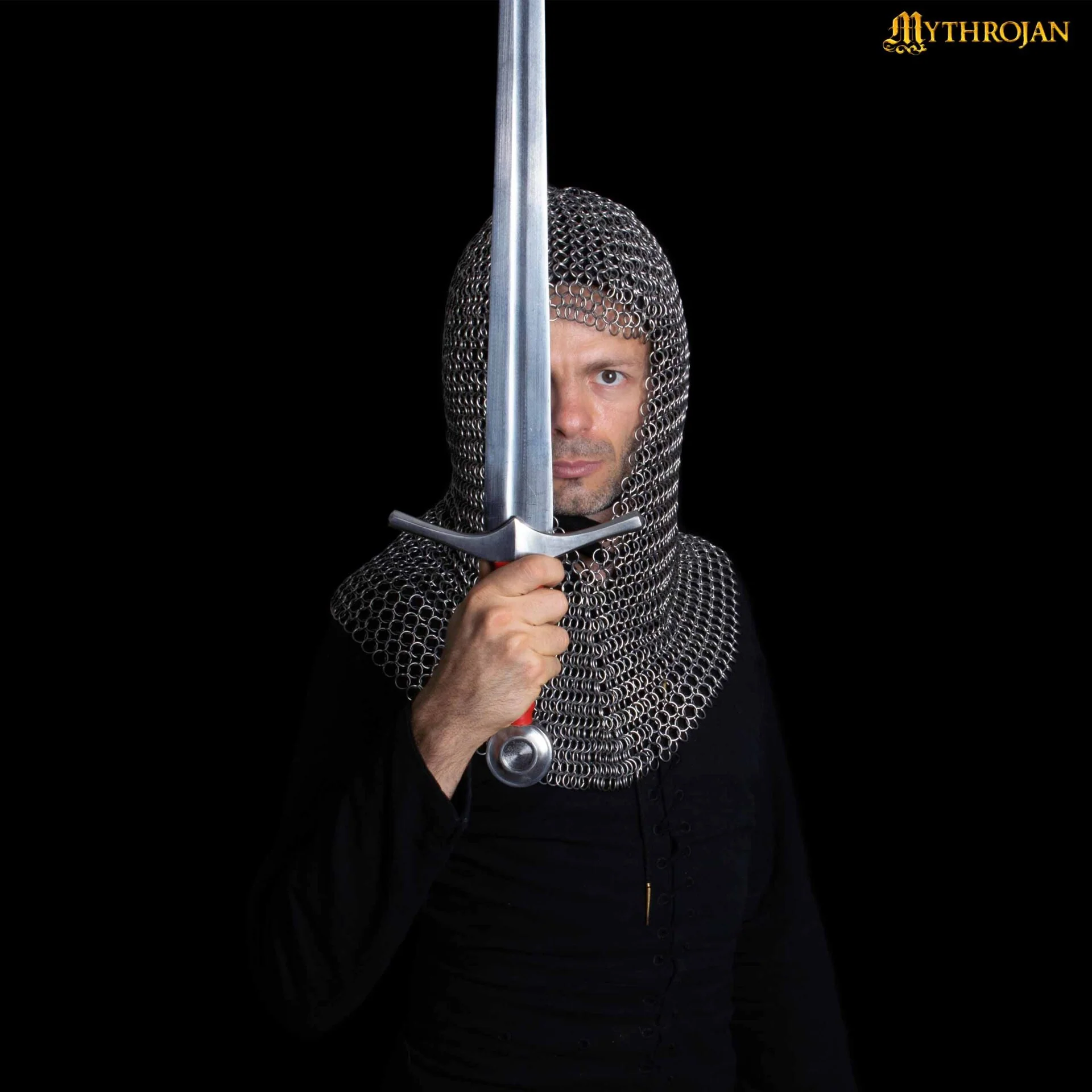 Cofia de Cota de Malla con Cara en V - 10 Mm, Calibre 16 de Acero Inoxidable, Libre de Óxido - Ideal para Larp, Cosplay y Disfraces de Cine Medieval - Image 4