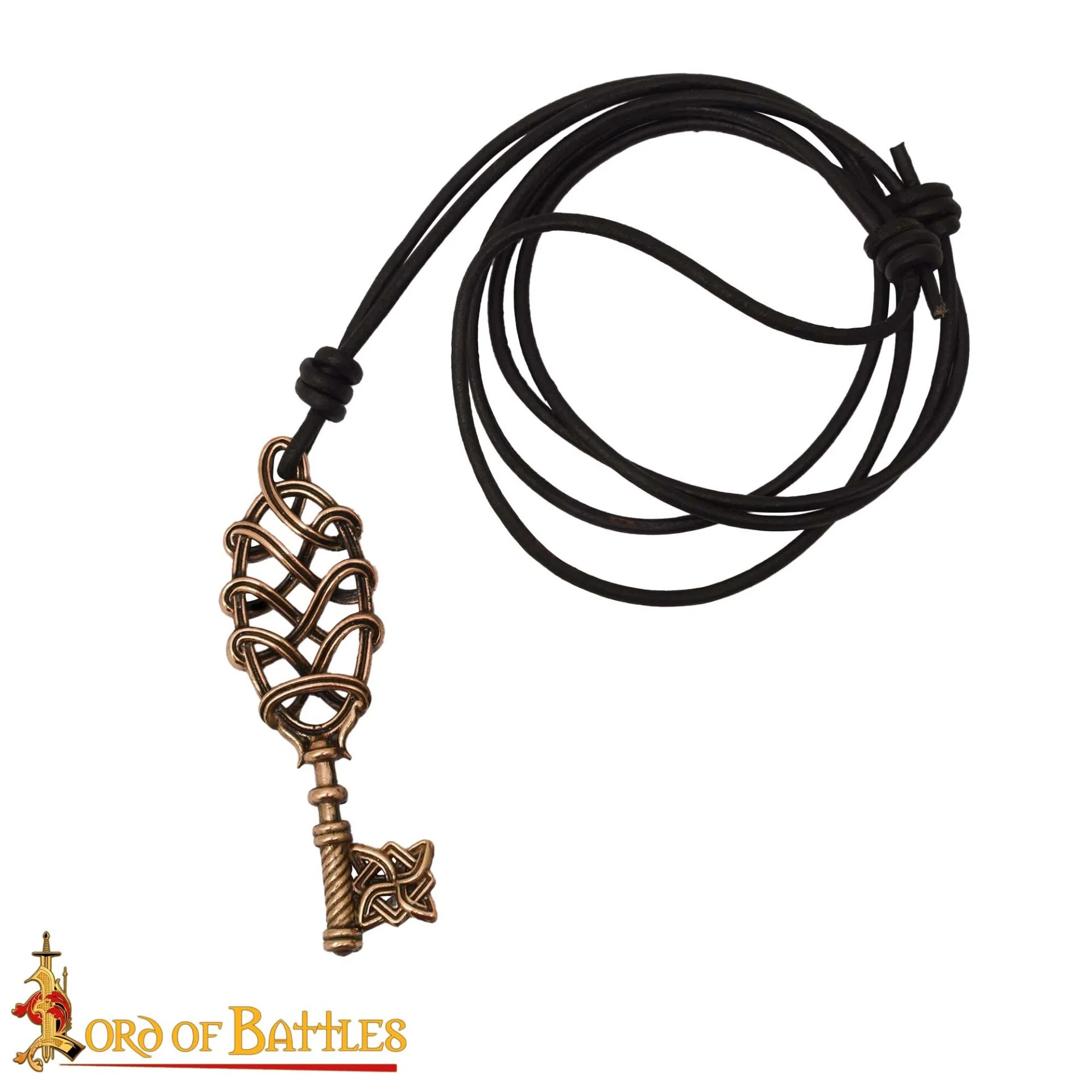 Collar Colgante Llave Vikinga de Bronce - Fundición a la Cera Perdida con Cordón de Cuero Ajustable - Image 6