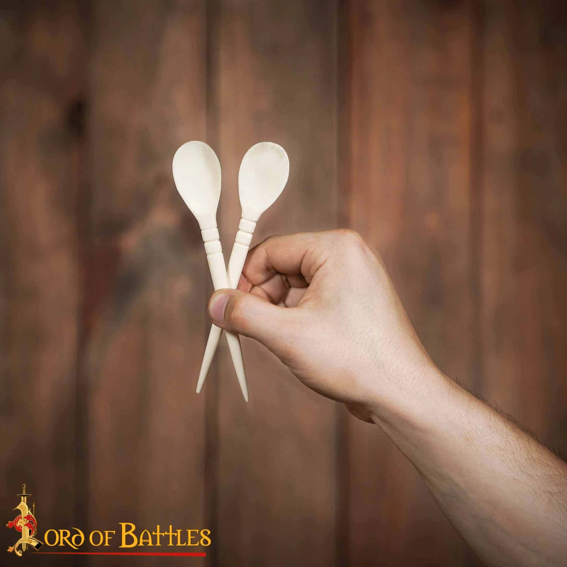 Cucharas Romanas Artesanales de Hueso - Juego de 2 - Hueso de Buey Auténtico de Origen Ético - Utensilios Históricos - Image 3