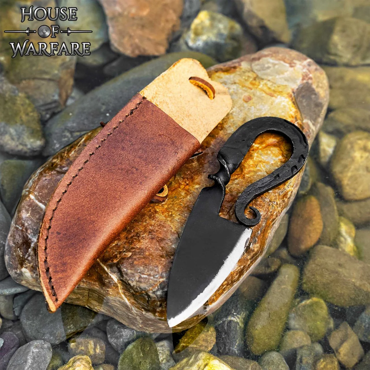 Cuchillo Medieval Forjado a Mano con Funda de Cuero Auténtico - Image 11