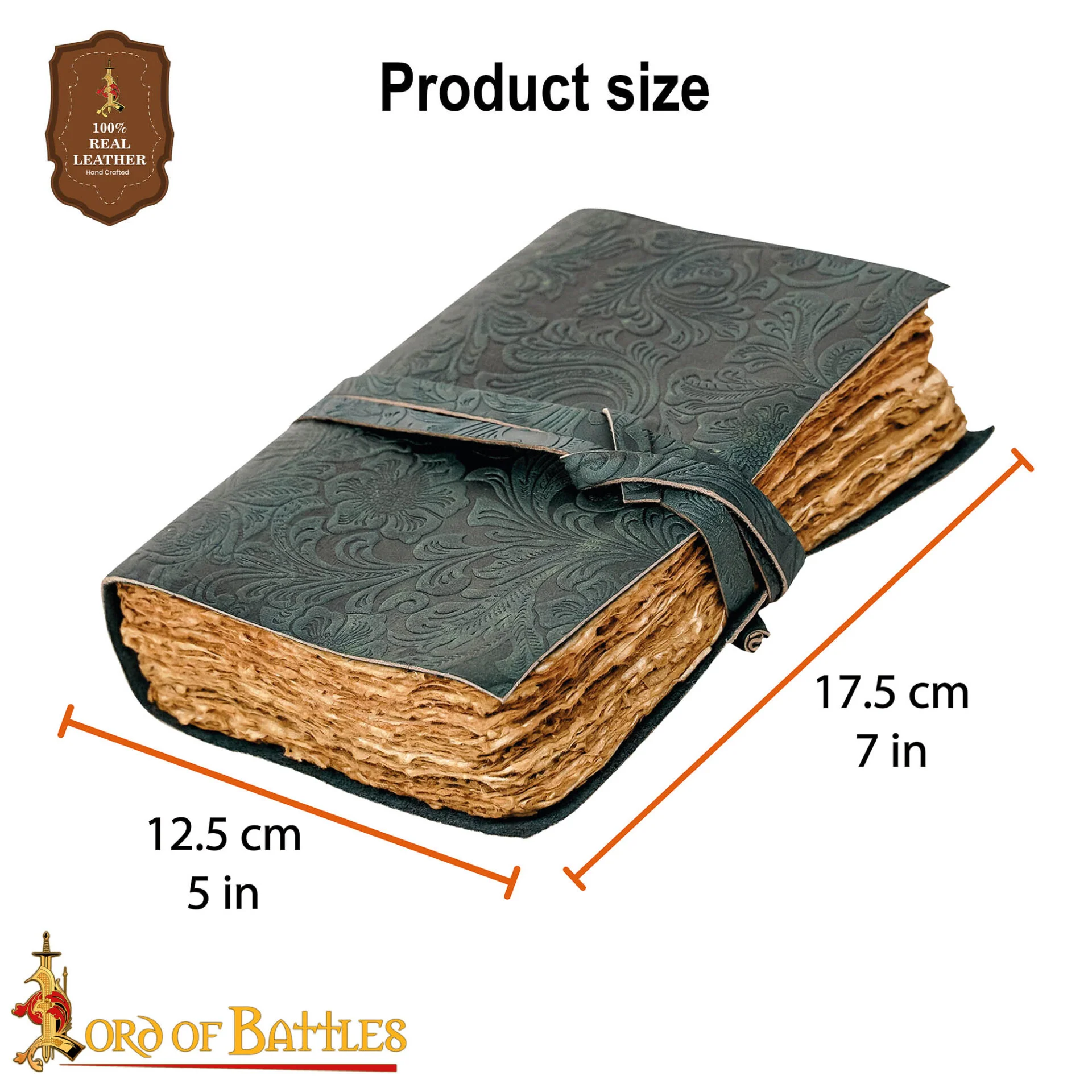 Diario Medieval de Cuero con Papel Antiguo -verde - Diario Hecho a Mano - Image 17