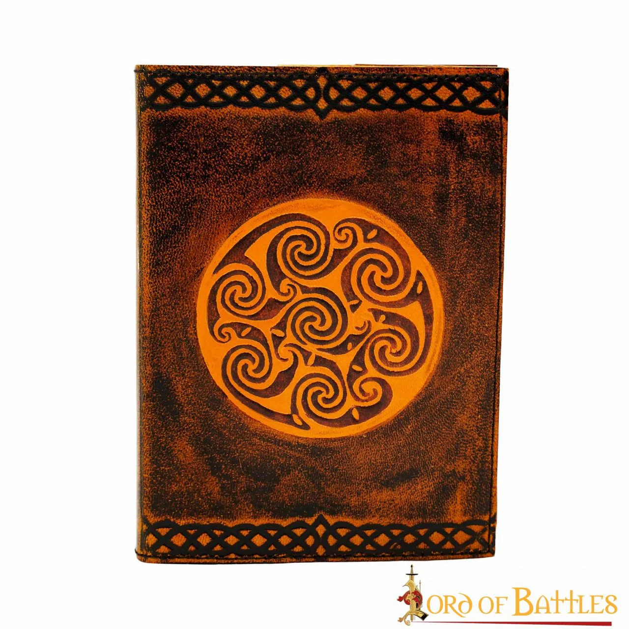 Diario Medieval de Piel Auténtica Hecho a Mano con Diseño Celta en Espiral - Image 4