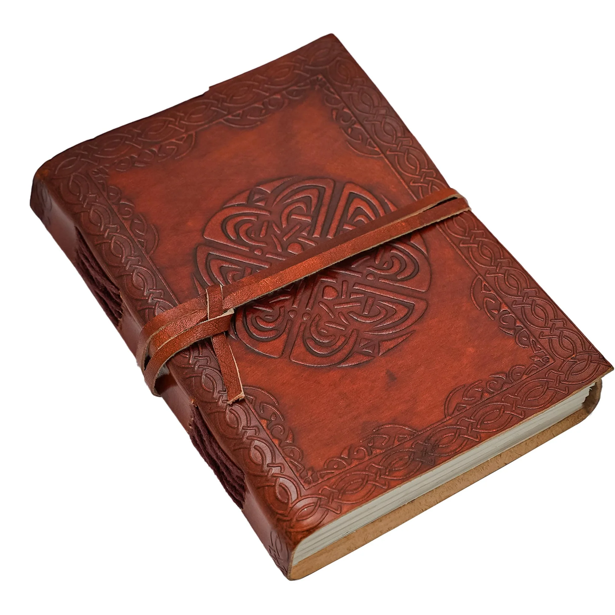 Diario Medieval Repujado Diario de Piel Auténtica Hecho a Mano