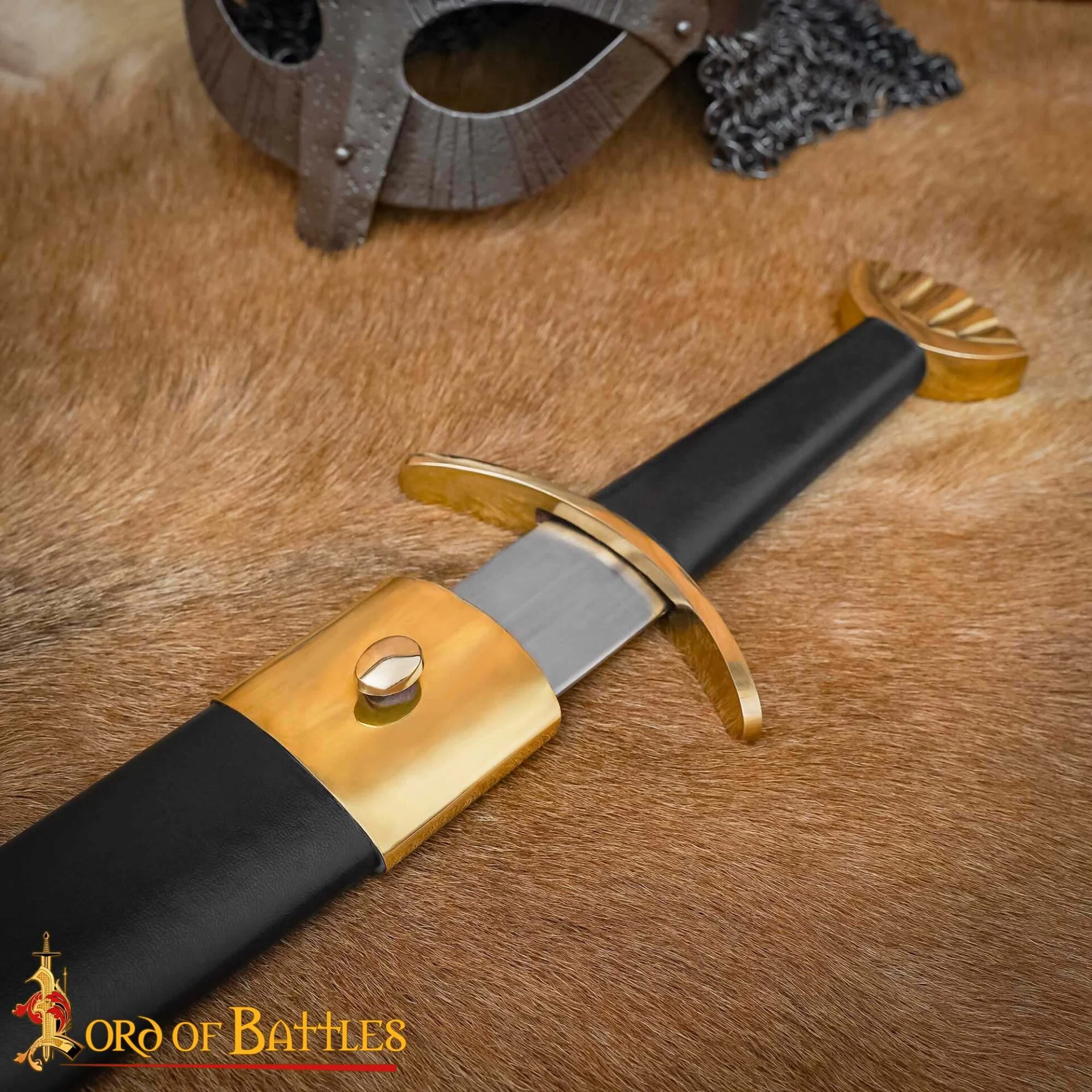 Espada Vikinga Decorativa de Acero Forjada a Mano con Pomo y Vaina de Latón -espada de Exposición Pulida - Image 7