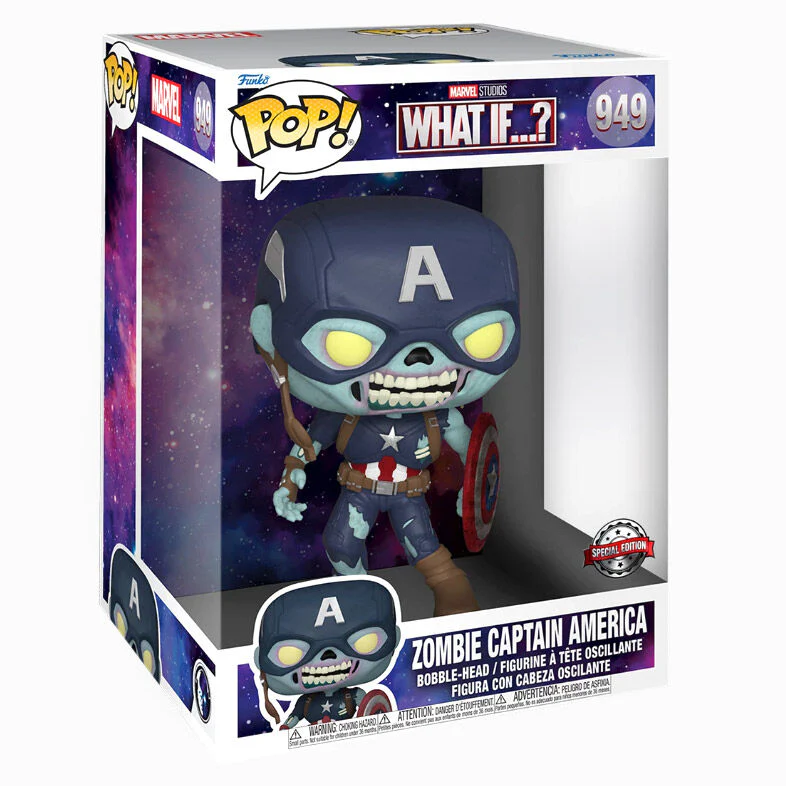 Figura Pop Marvel What If Zombie Captain America Exclusive 25Cm