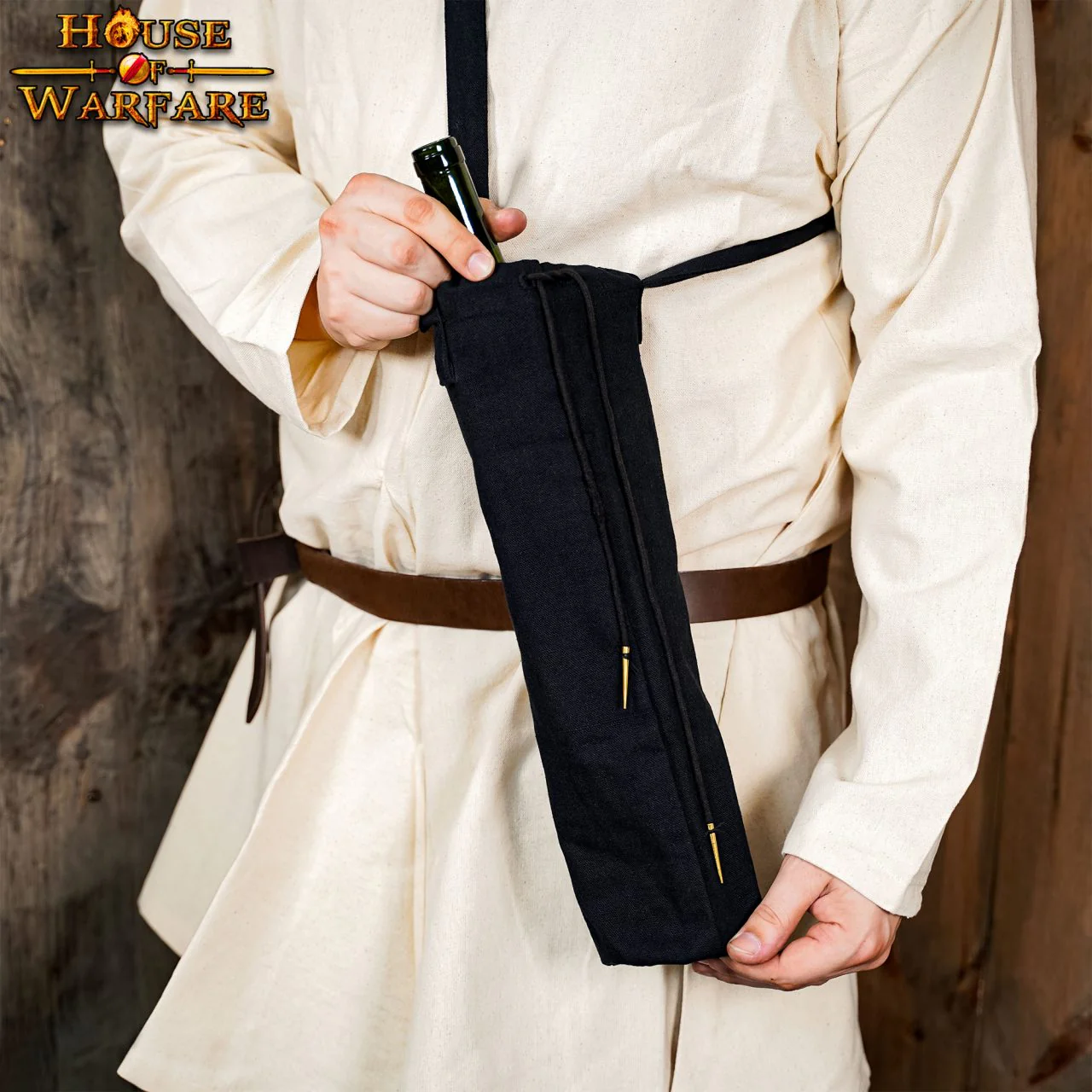 Funda de Lona Portátil con Cordón para Botellas Negro | Funda Duradera para Botellas - Image 11