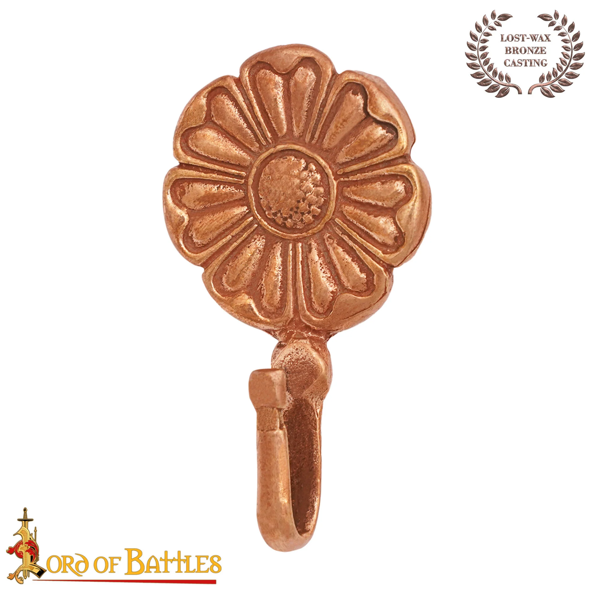 Gancho Floral Medieval de Bronce Fundido a la Cera Perdida