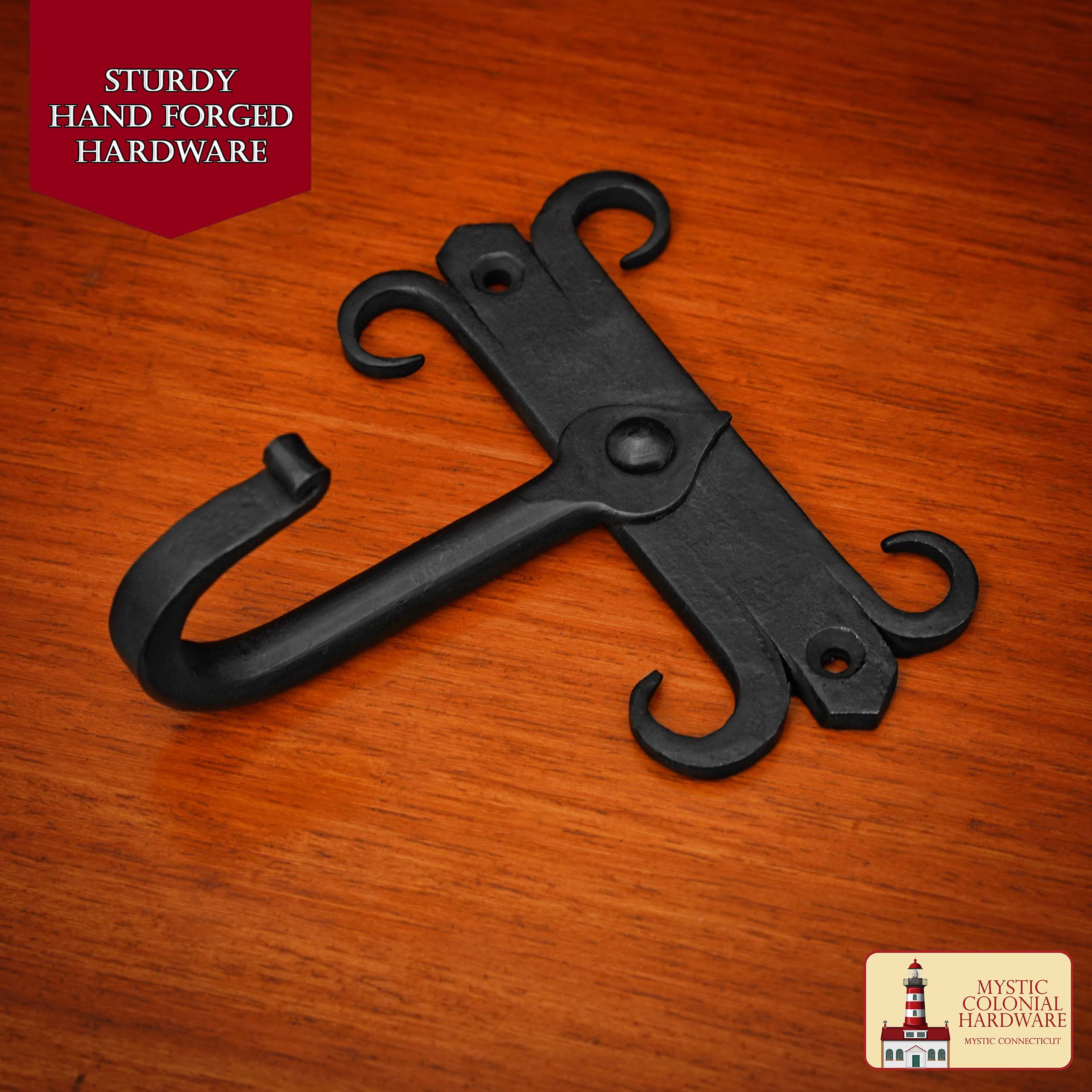 Ganchos de Pared de Hierro Forjado Rústico, Ganchos Utilitarios Retro Resistentes para Colgar Abrigos, Bolsos, Toallas, Batas, Sombreros y Más, Paquete de 2, Negro - Image 5