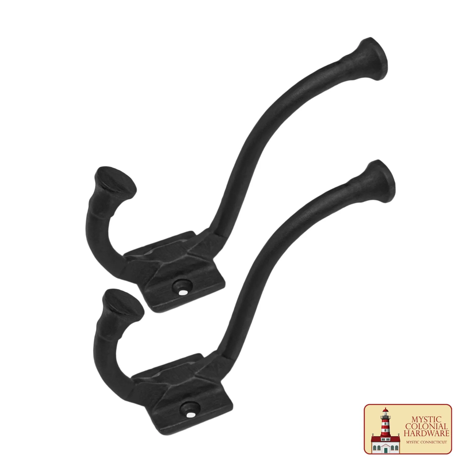 Ganchos de Pared Rústicos de Hierro Fundido, Ganchos Utilitarios Retro Resistentes para Colgar Abrigos, Bolsos, Toallas, Batas, Sombreros y Más, Paquete de 2, Negro - Image 4