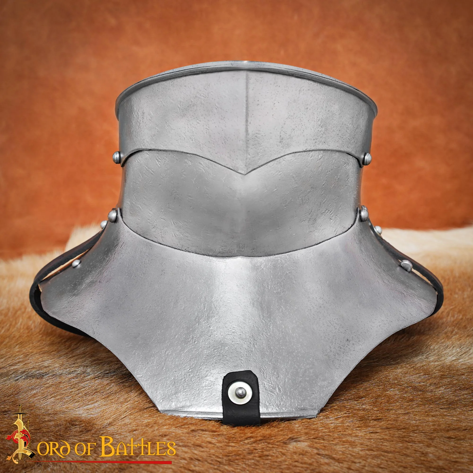 Gorget Medieval de Acero con Bevor Móvil