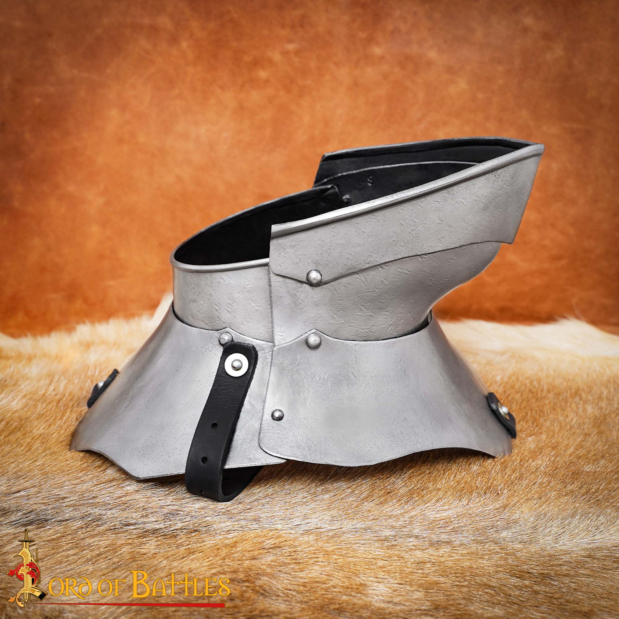 Gorget Medieval de Acero con Bevor Móvil - Image 2