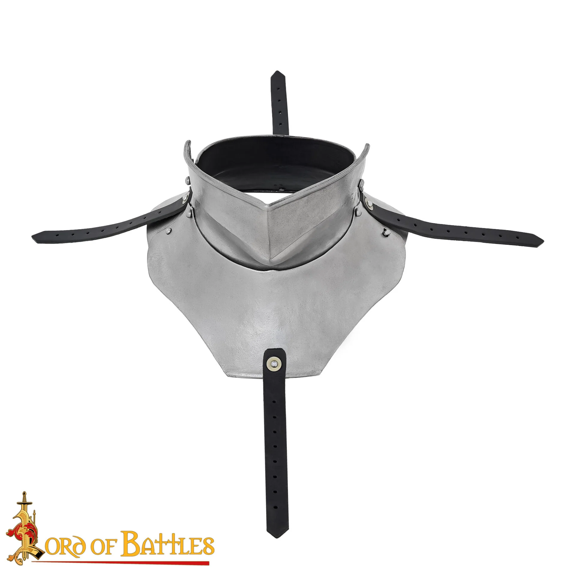Gorget Medieval de Acero con Bevor Móvil - Image 3