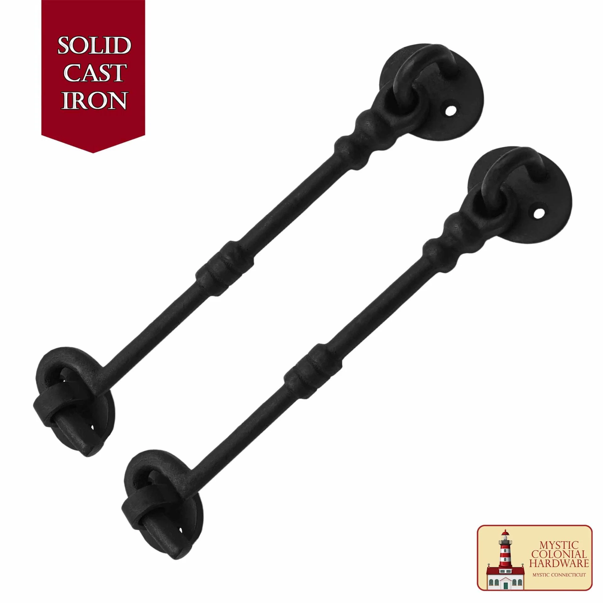 Hierro Forjado Negro Cabina Gancho Ojo 5" Largo Grande Decorativo Privacidad Gancho Pestillos para Armario Ventana Cocina Puertas Corredizas o de Granero - Image 3