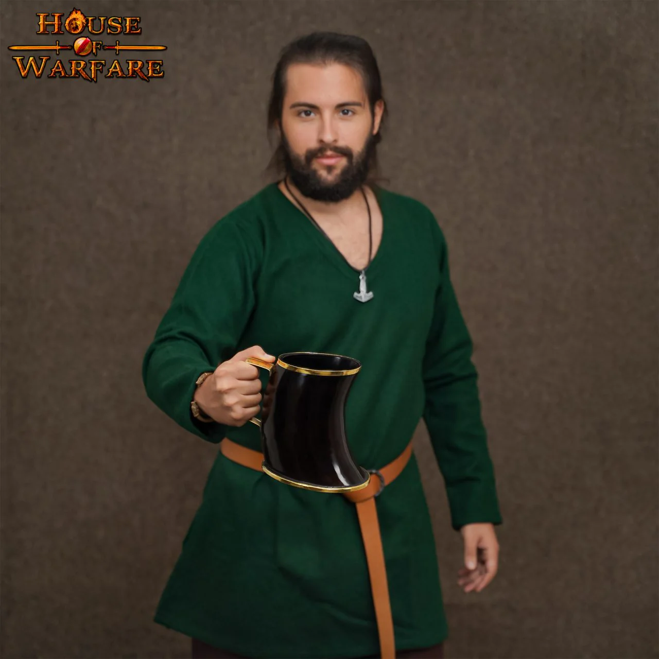 Jarra de Cuerno de Buey Estilo Vikingo con Borde de Latón Hecha a Mano - Image 6
