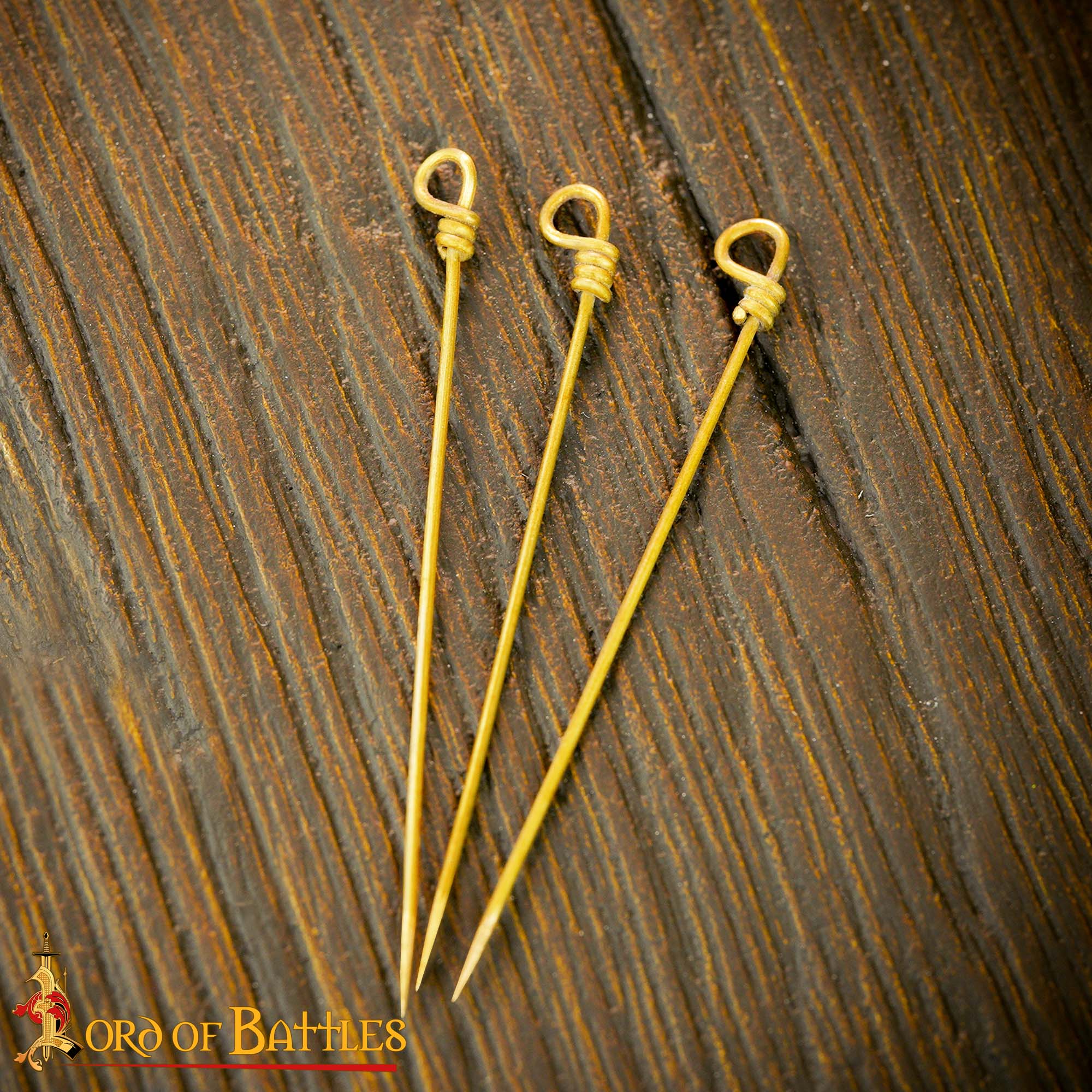 Juego de Alfileres de Coser Medievales de Latón - Juego de 6 Alfileres - Image 4