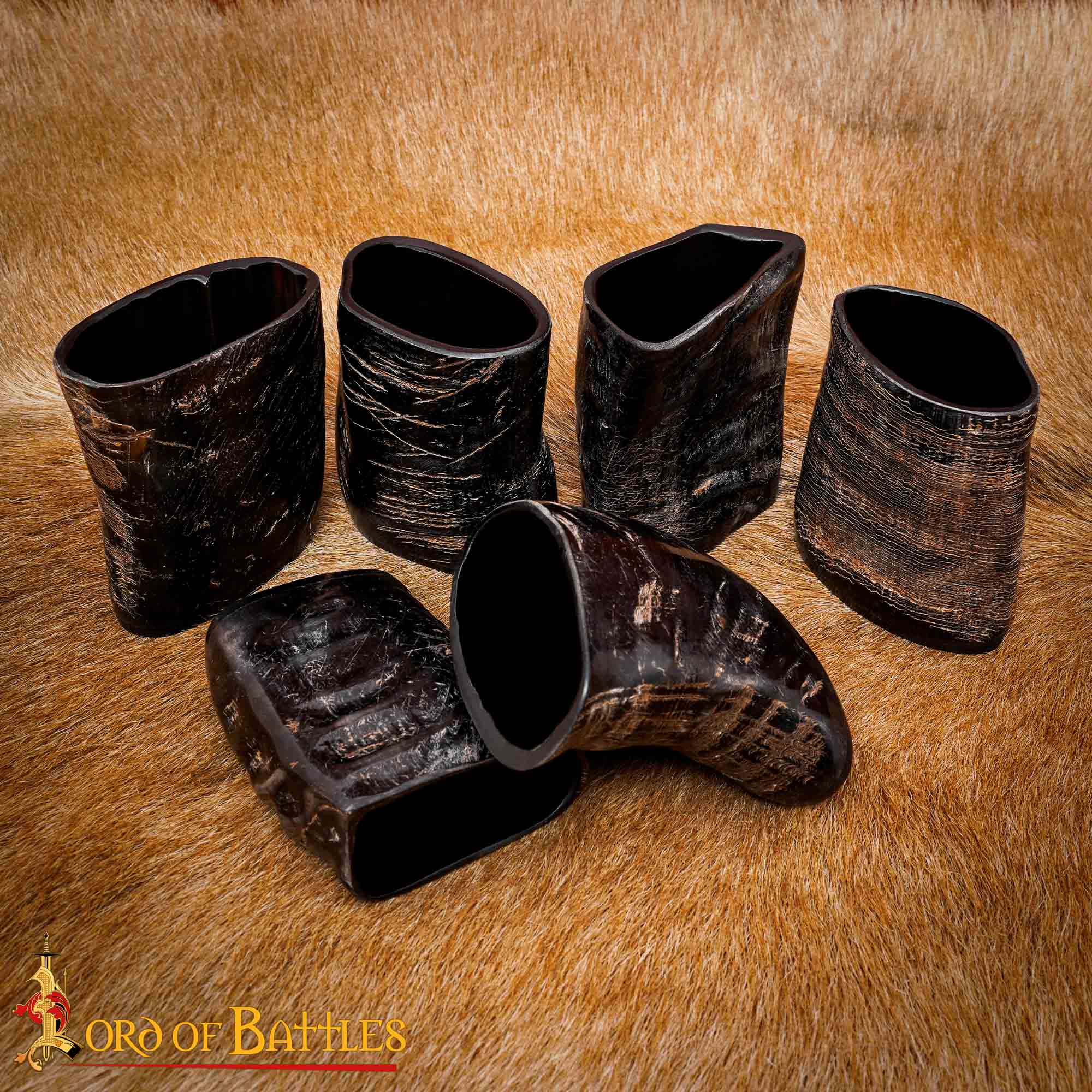 Juego de Vasos de Chupito de Cuerno Vikingo - Cuerno de Búfalo Pulido (6 Piezas, ~68 Ml) - Image 6
