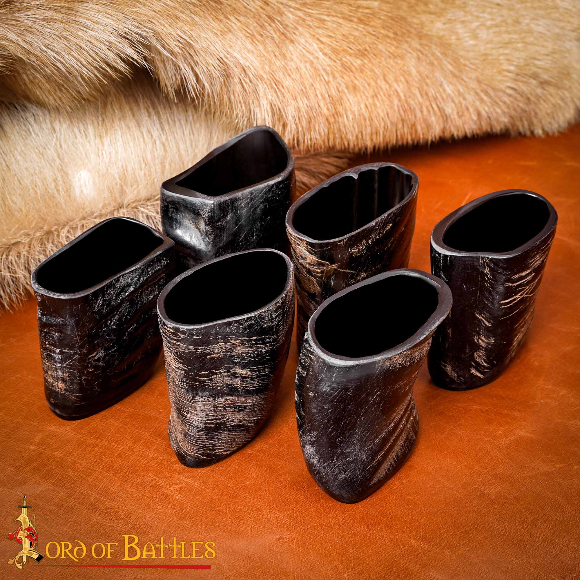 Juego de Vasos de Chupito de Cuerno Vikingo - Cuerno de Búfalo Pulido (6 Piezas, ~68 Ml) - Image 8
