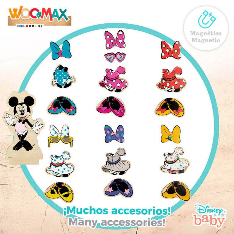 Juego Magnetico Madera Vestidos Minnie Disney - Image 4