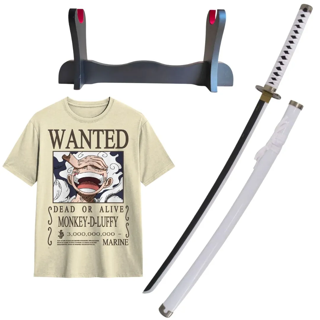 Pack Katana Decorativa Wado de Zoro + Camiseta Wanted Luffy de Regalo - Image 2