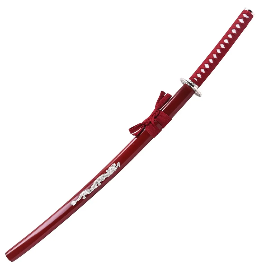 Katanas Decorativas Japonesas – Negra y Roja - Dragón de Diamante - Image 3