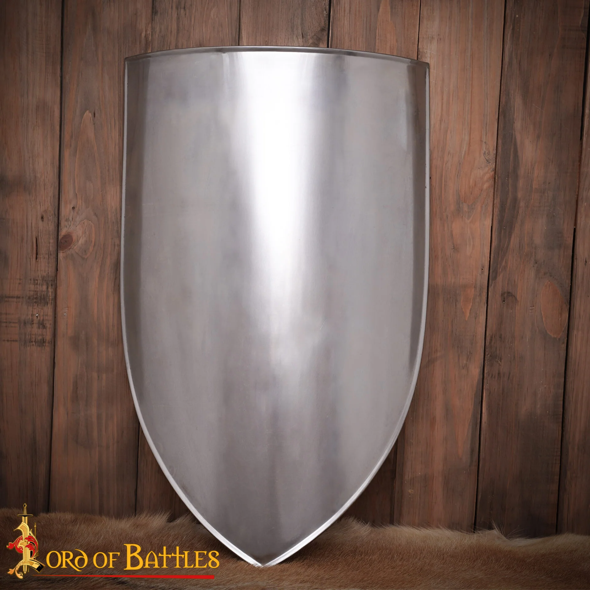 Medieval Izquierda Escudo del Calentador de Acero en Blanco Acero Calibre 18