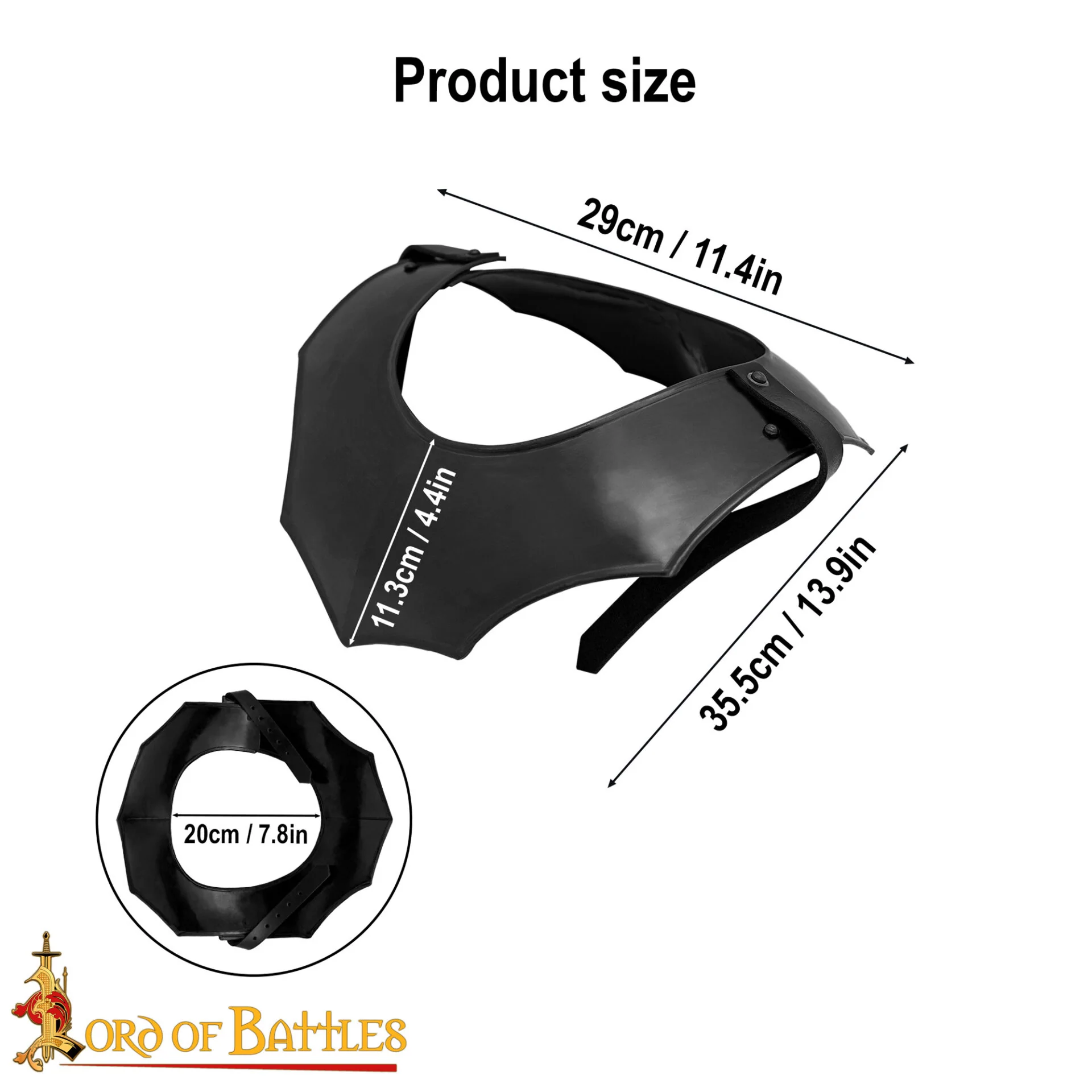 Medieval Knightly Avenger Steel Gorget - Discontinued - Image 3