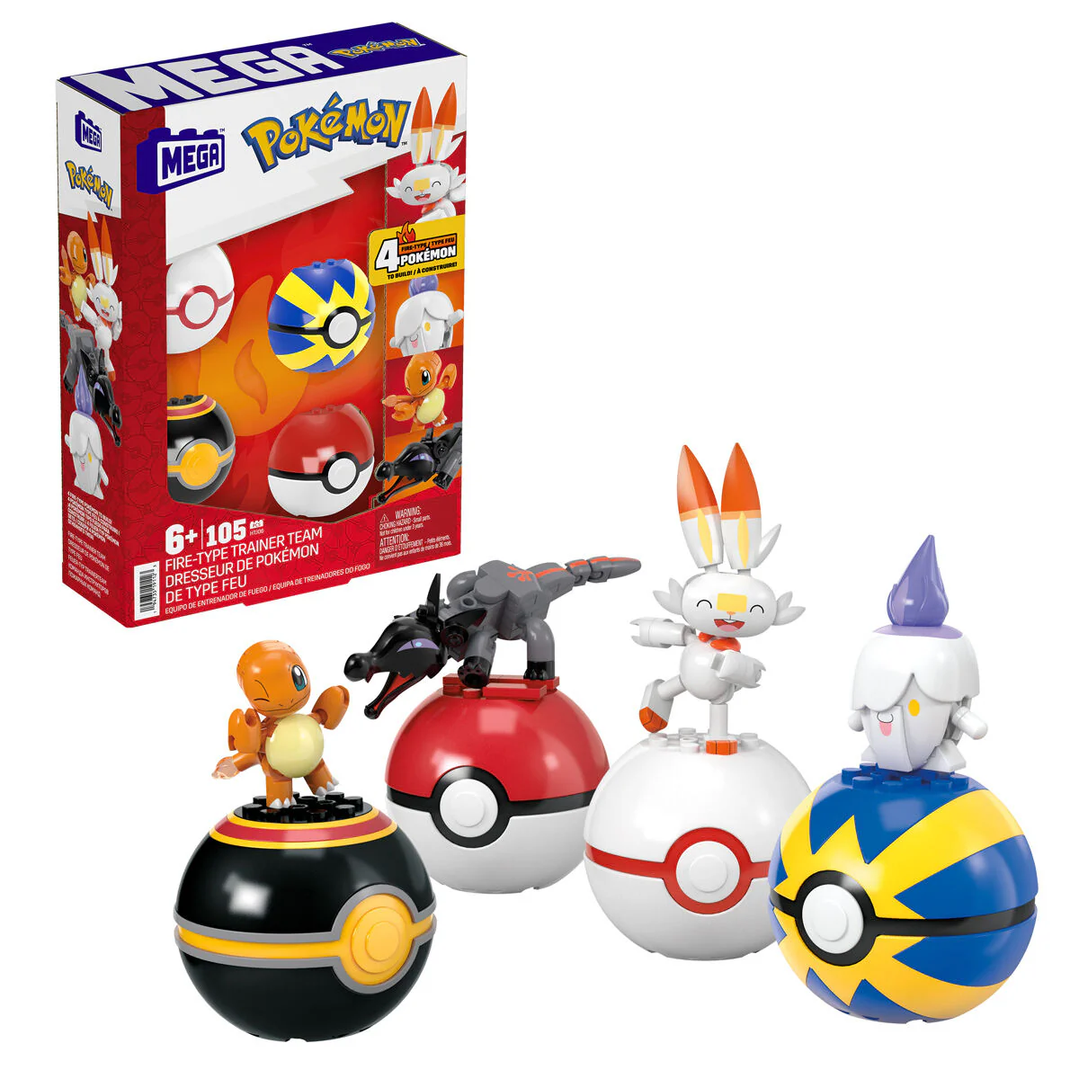 Mega Construx Equipo De Entrenador De Fuego Pokemon