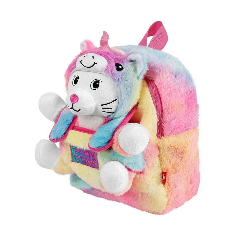 Mochila + Peluche Gato Emi 27Cm
