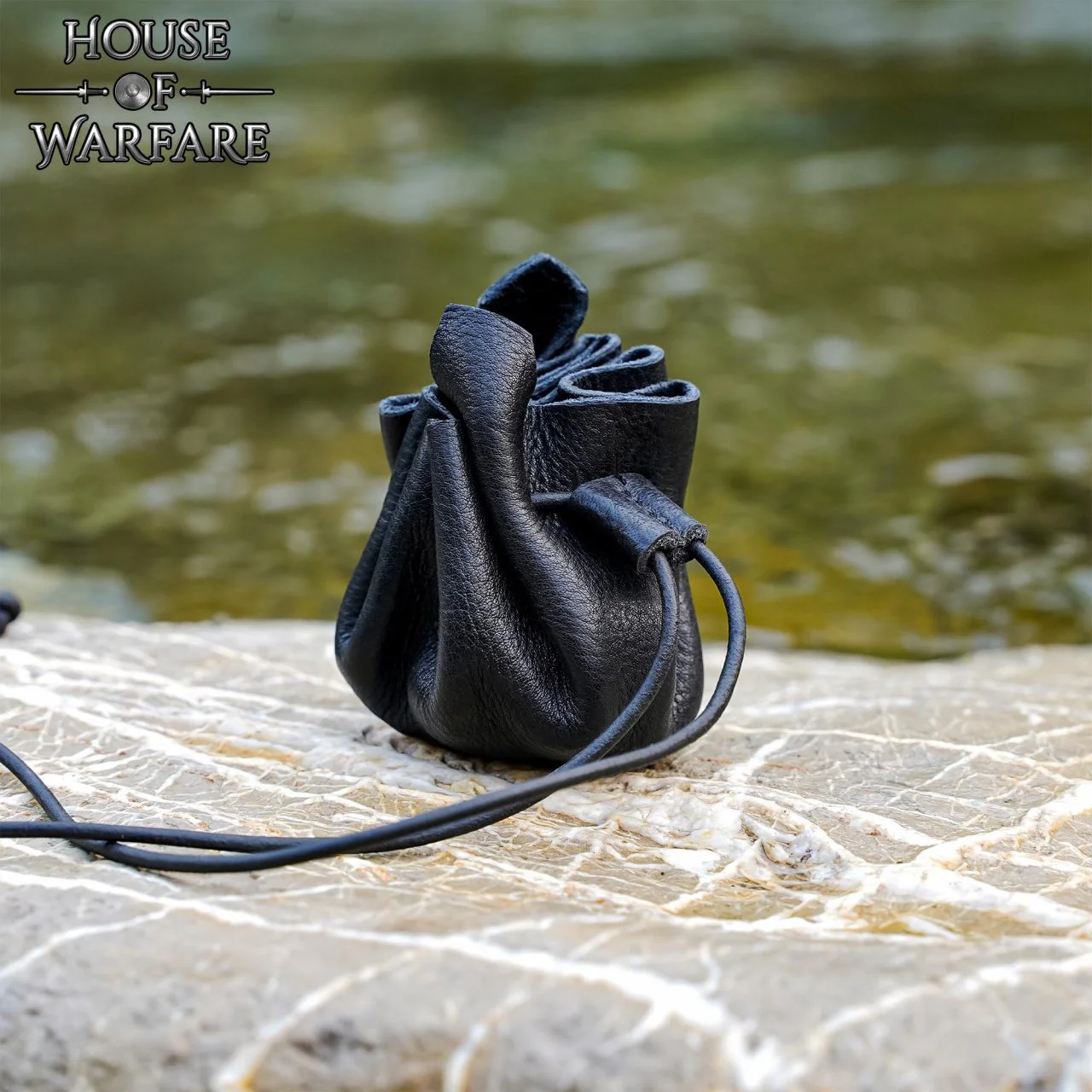 Monedero Pequeño de Cuero - Bolsita Artesanal Negra con Cordón para Monedas, Dados, Joyas - Image 11