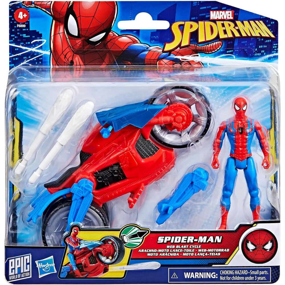 Moto Aracnida + Figura Spiderman Epic World Of Action Spider-man Marvel