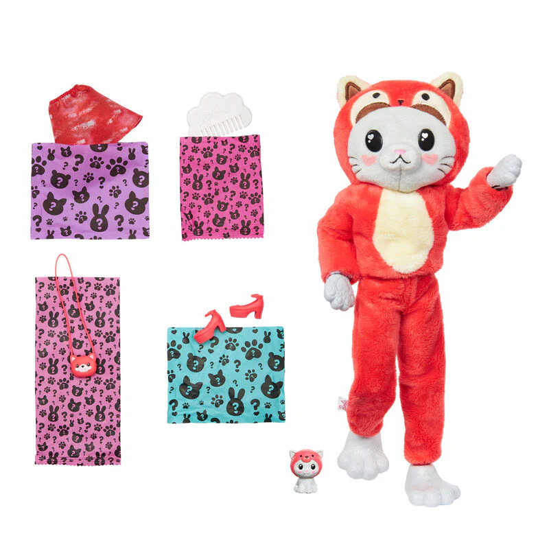 Muñeca Chelsea Cutie Reveal Serie Disfraces Gatito Panda Rojo Barbie - Image 4