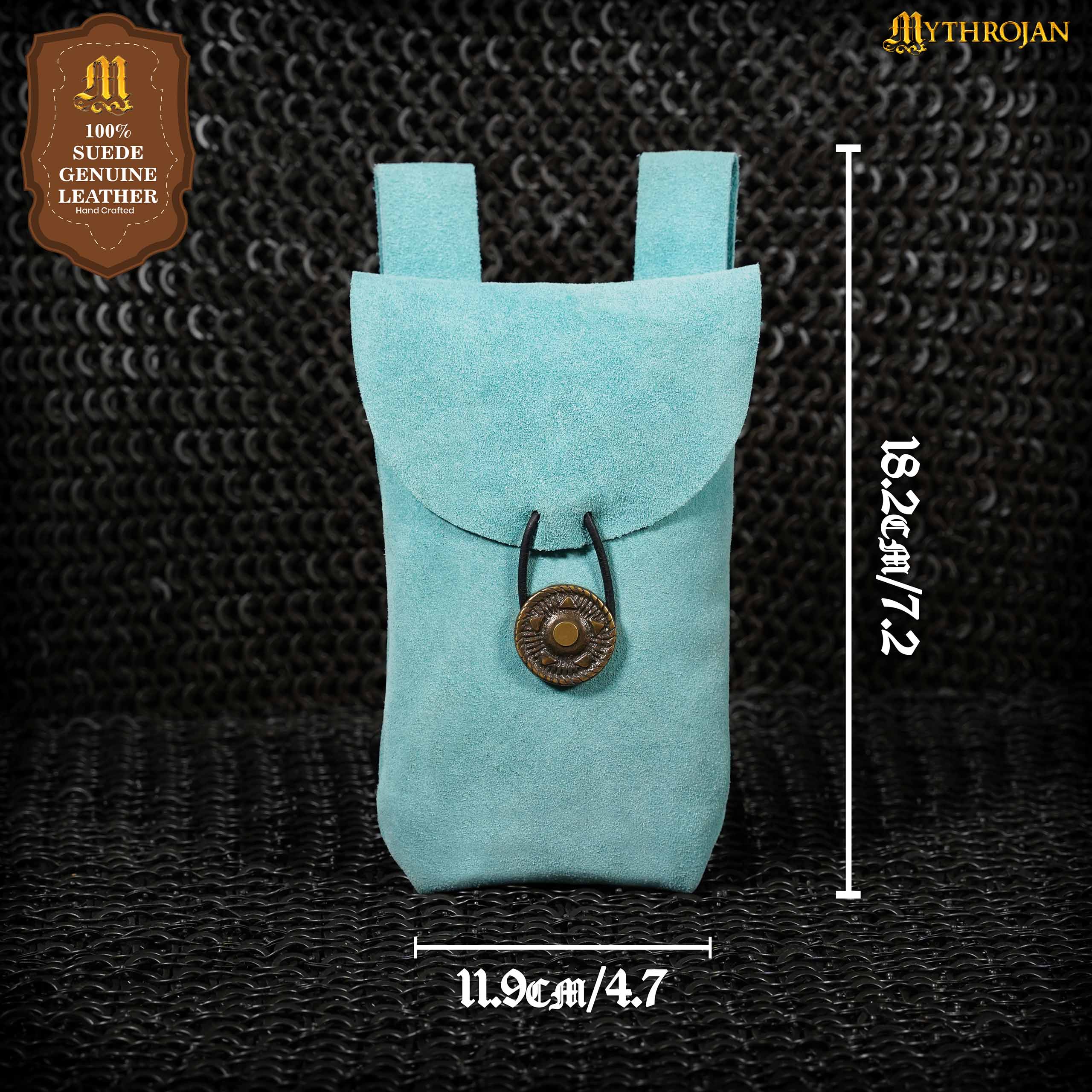 Mythrojan Medieval Renacimiento Cinturón de Joyería de Gamuza Bolsa Larp Traje Bolsa de Cintura - Image 3
