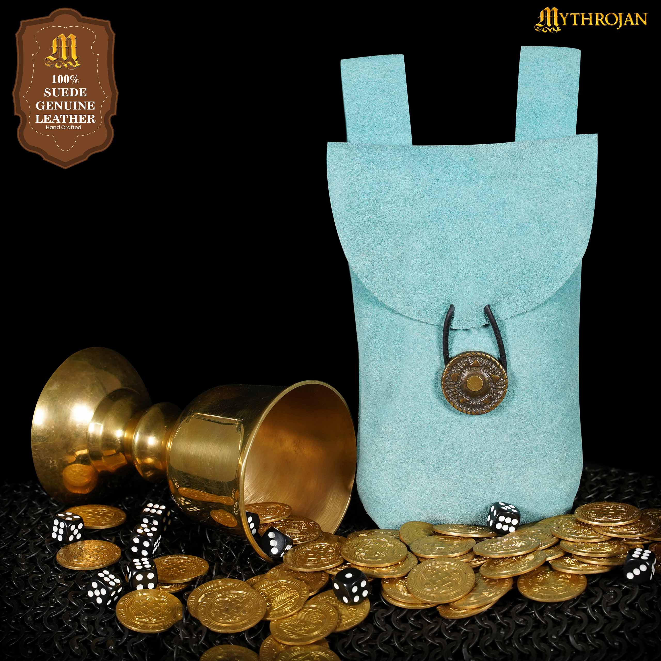 Mythrojan Medieval Renacimiento Cinturón de Joyería de Gamuza Bolsa Larp Traje Bolsa de Cintura - Image 7
