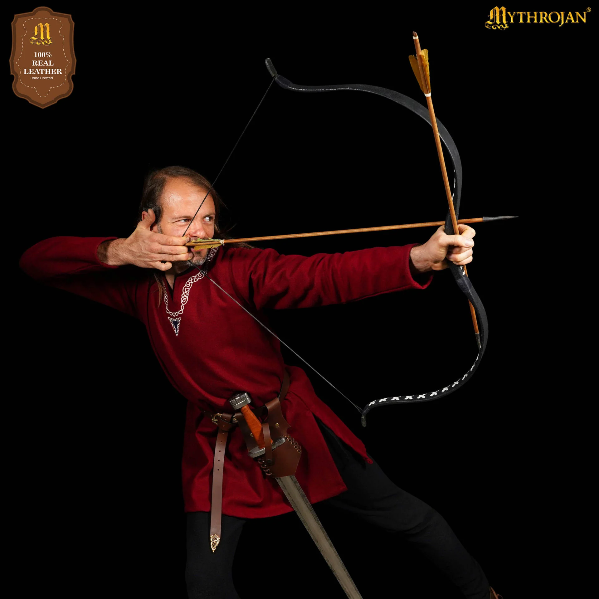 Mythrojan Medieval Renacimiento Cuero Rh Espada Rana Larp Disfraz de Espada Rana Porta Espada Rapier Caballero Cinturón Rana Daga de Cuero Funda Espada Pirata - Image 6