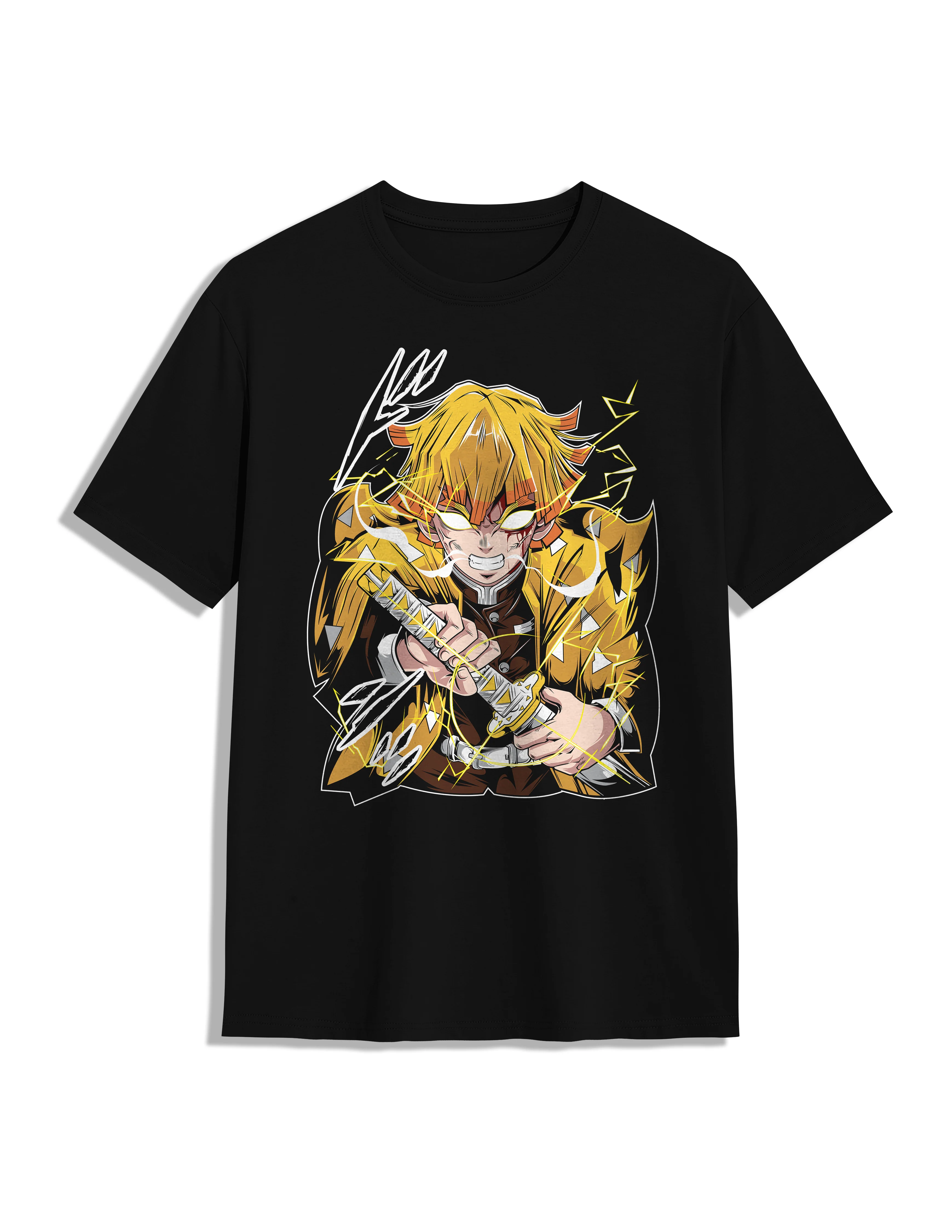 Pack Katana Bambú Zenitsu Agatsuma Kimetsu no Yaiba + Camiseta + Katanero - Image 5