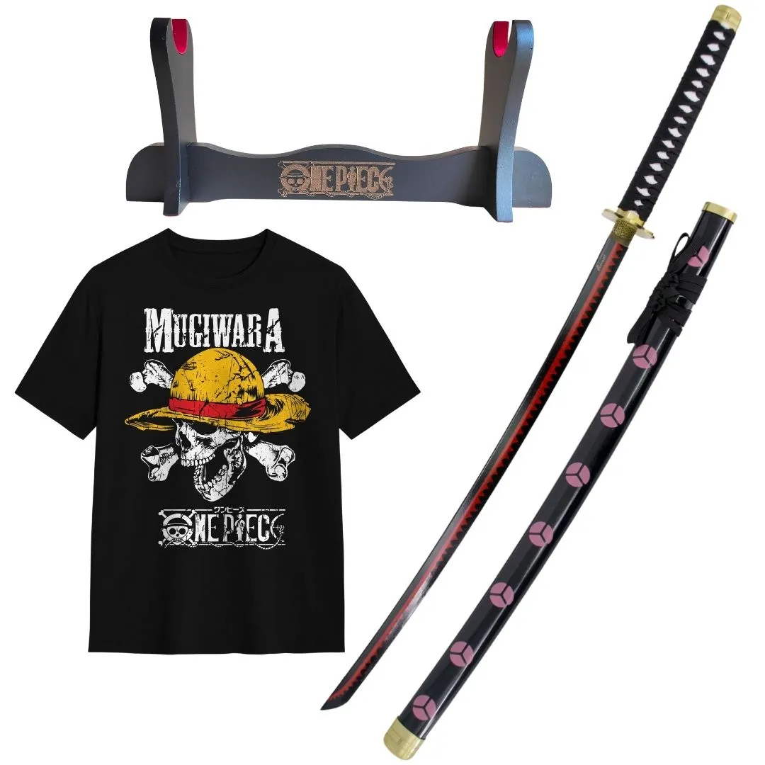 Pack Katana Decorativa Shusui de Zoro + Camiseta Calavera Luffy