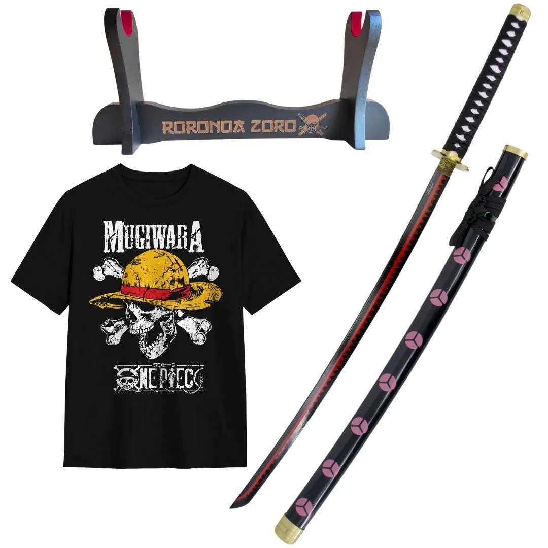 Pack Katana Decorativa Shusui de Zoro + Camiseta Calavera Luffy - Image 2