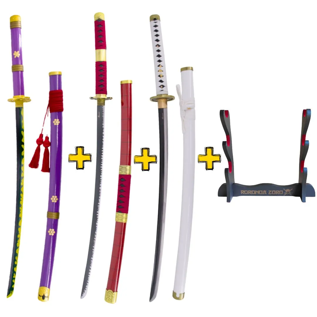 Pack 3 Katanas de Zoro en acero + Obsequio expositor de madera - Image 11