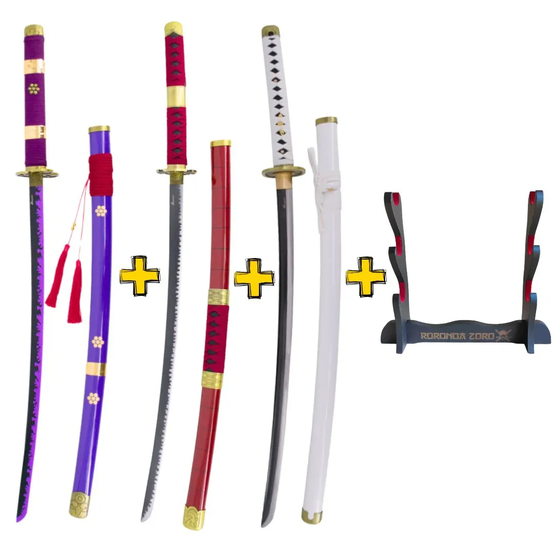 Pack 3 Katanas de Zoro en acero + Obsequio expositor de madera - Image 9